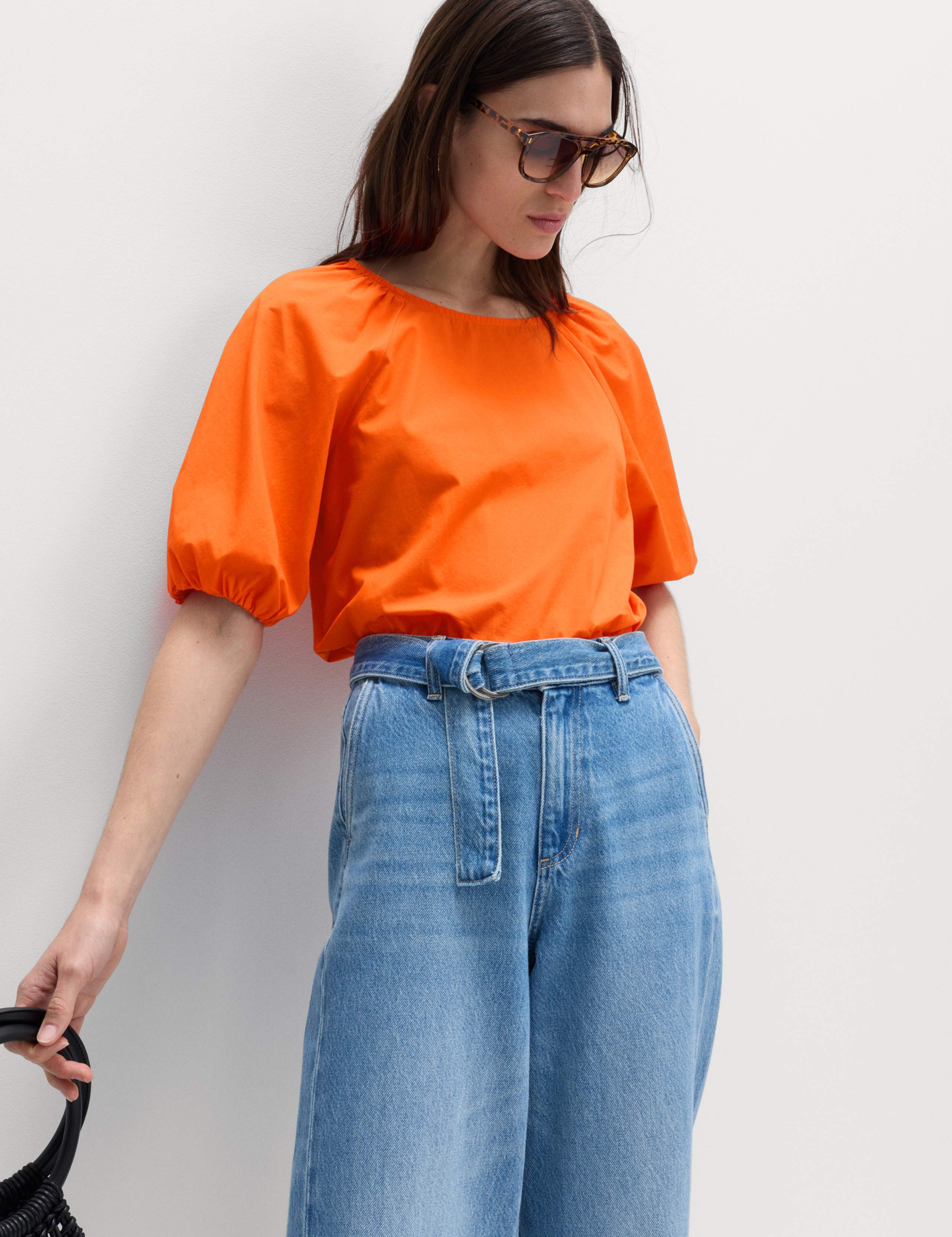 Pure Cotton Printed Puff Sleeve Blouse