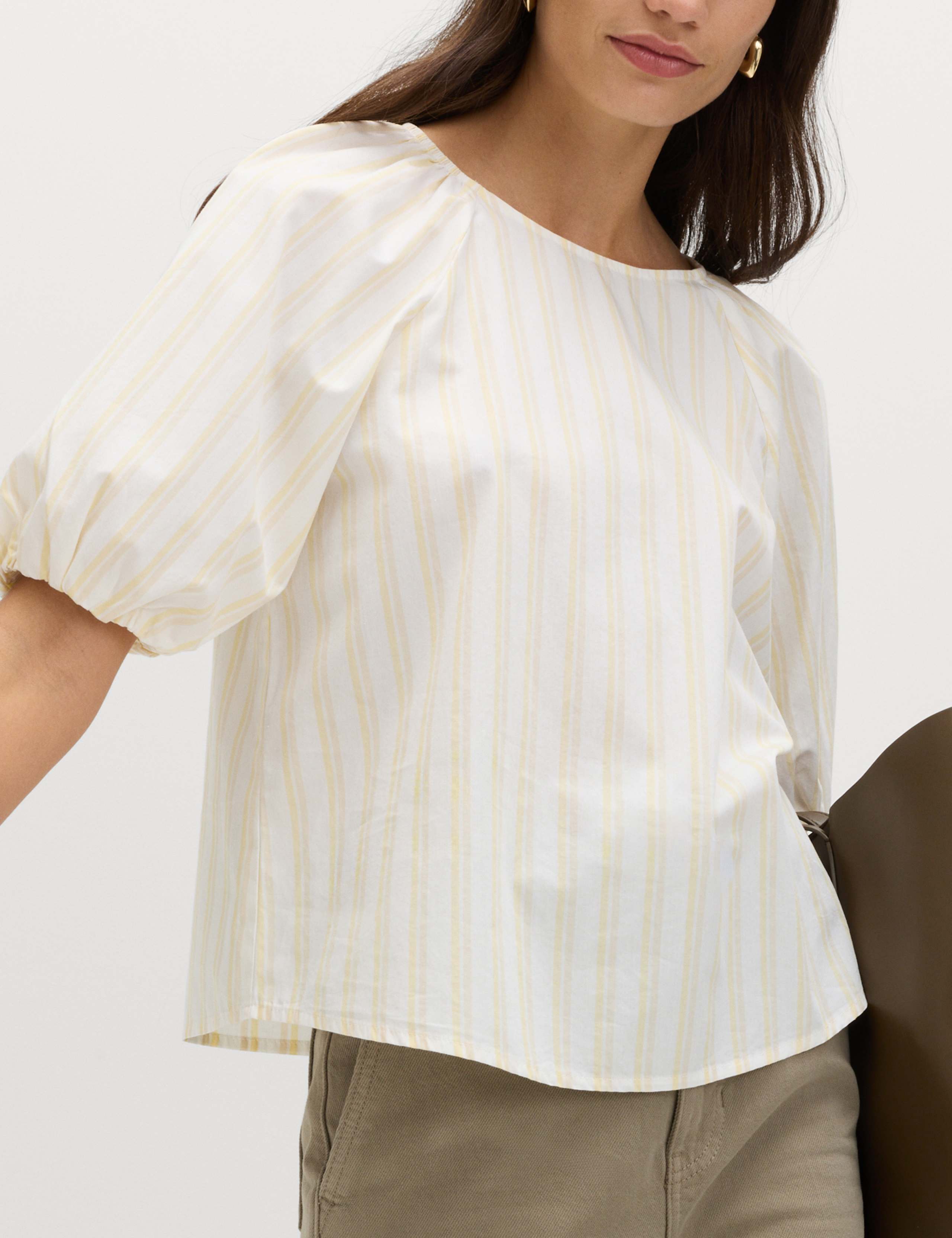 Pure Cotton Printed Puff Sleeve Blouse