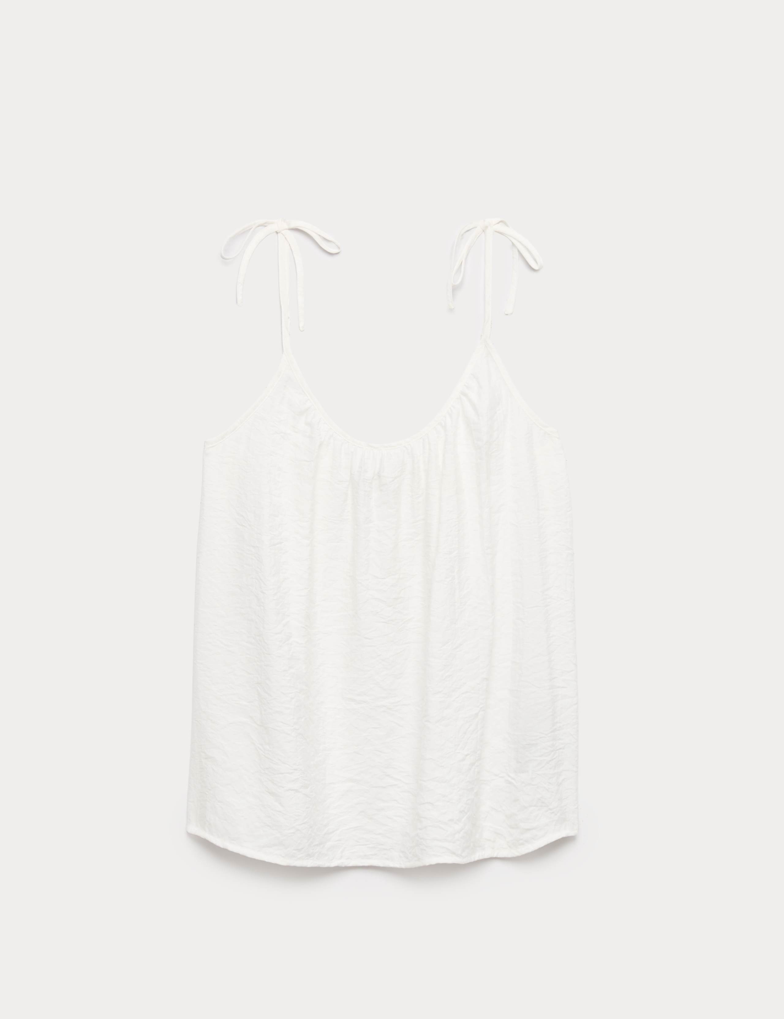 Textured Tie Detail Cami Top