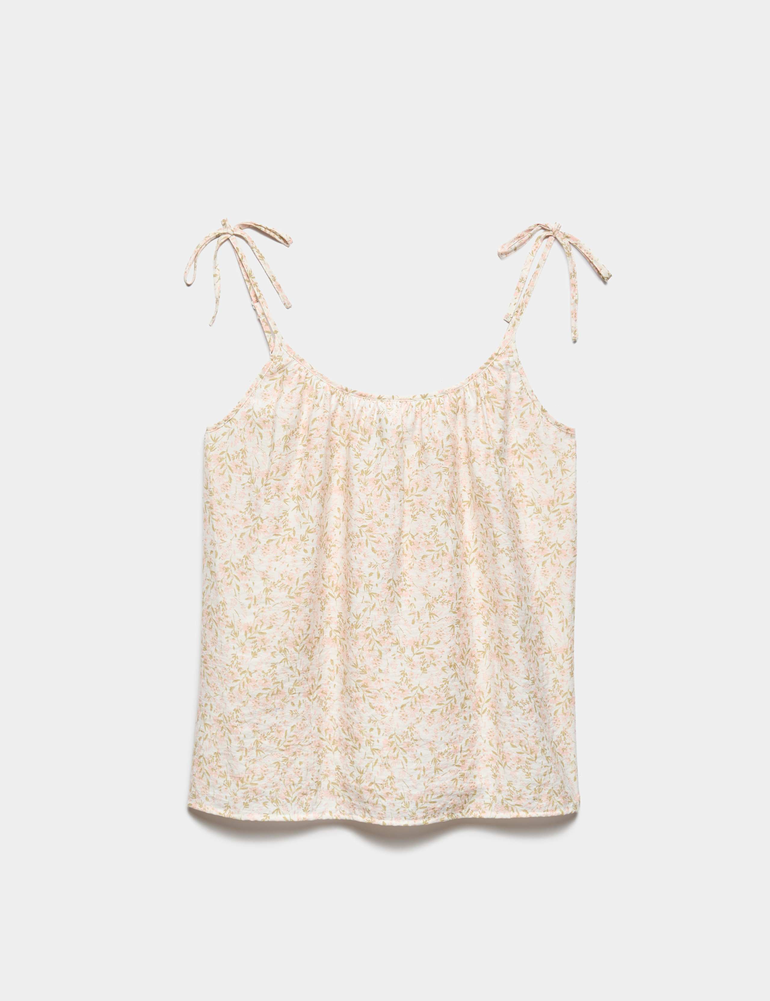 Textured Tie Detail Cami Top