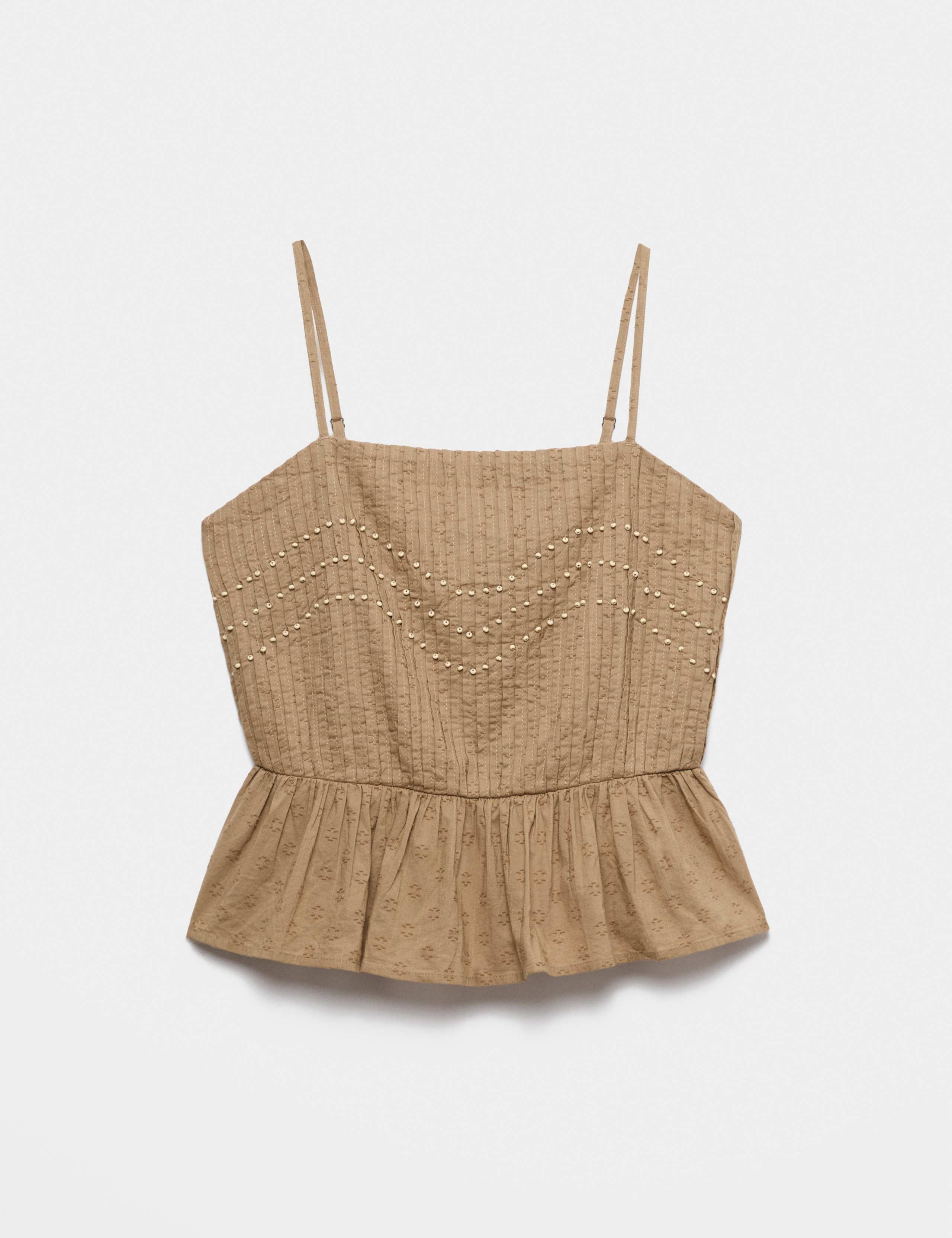 Pure Cotton Embellished Square Neck Cami