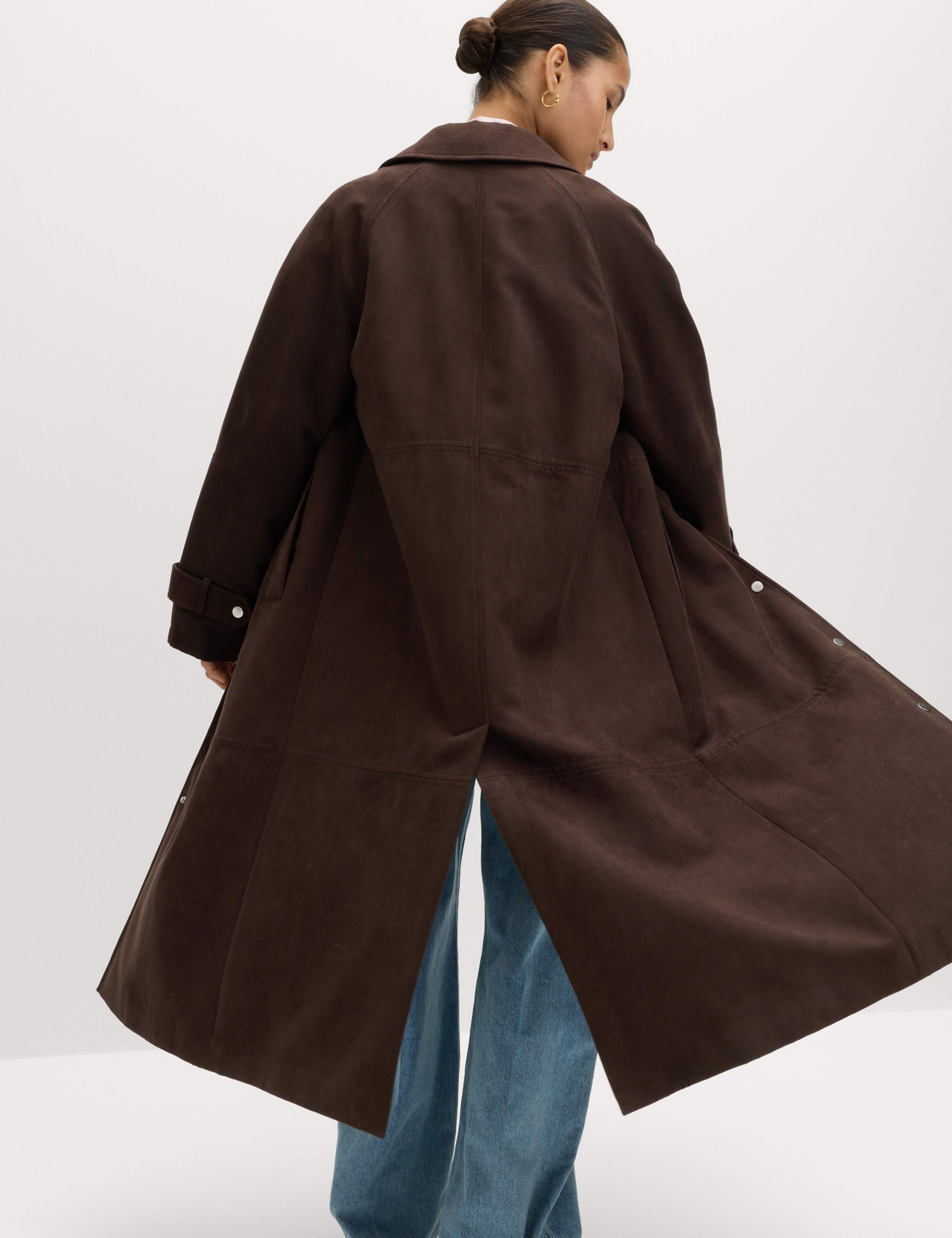 Suedette Longline Car Coat