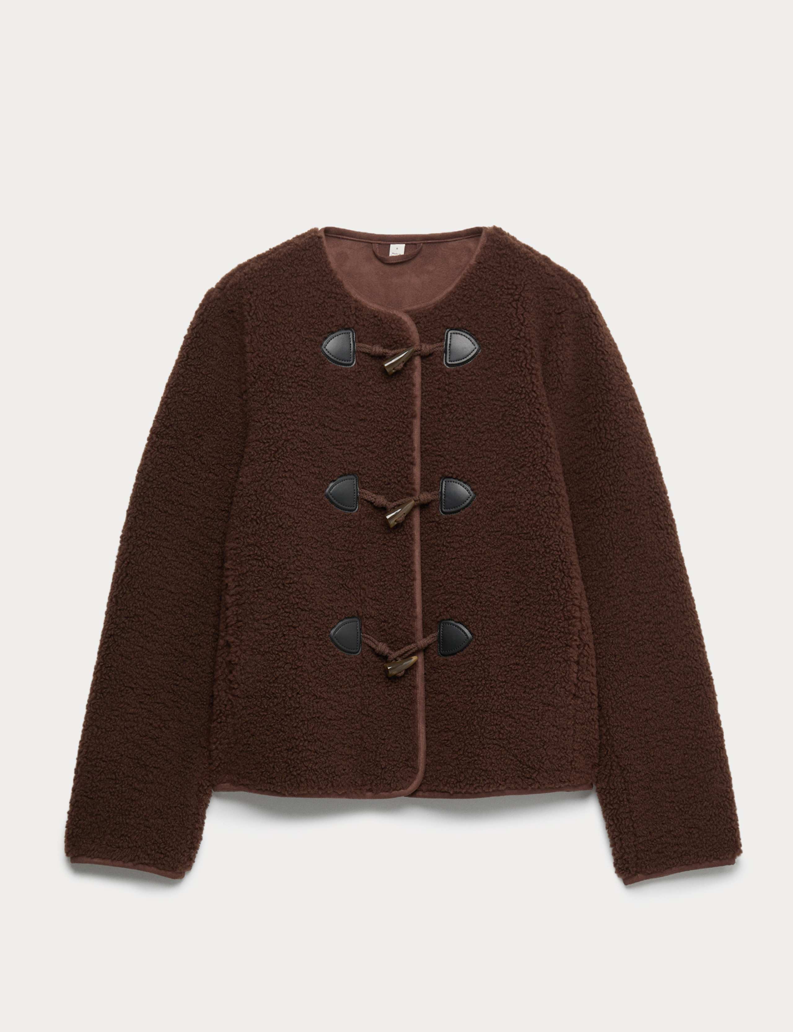 Faux Shearling Toggle Fastening Jacket