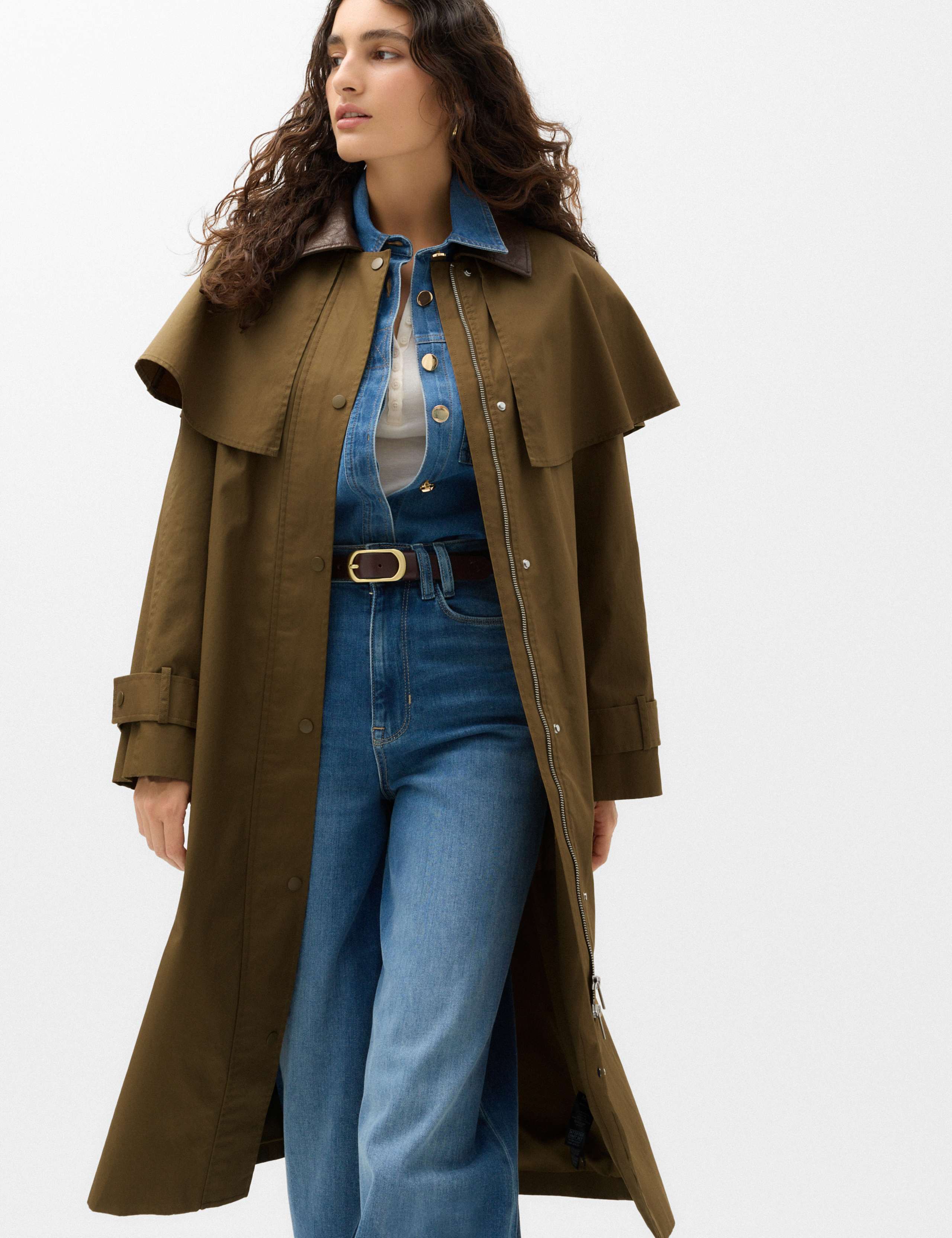 Pure Cotton Waxed Longline Cape Parka
