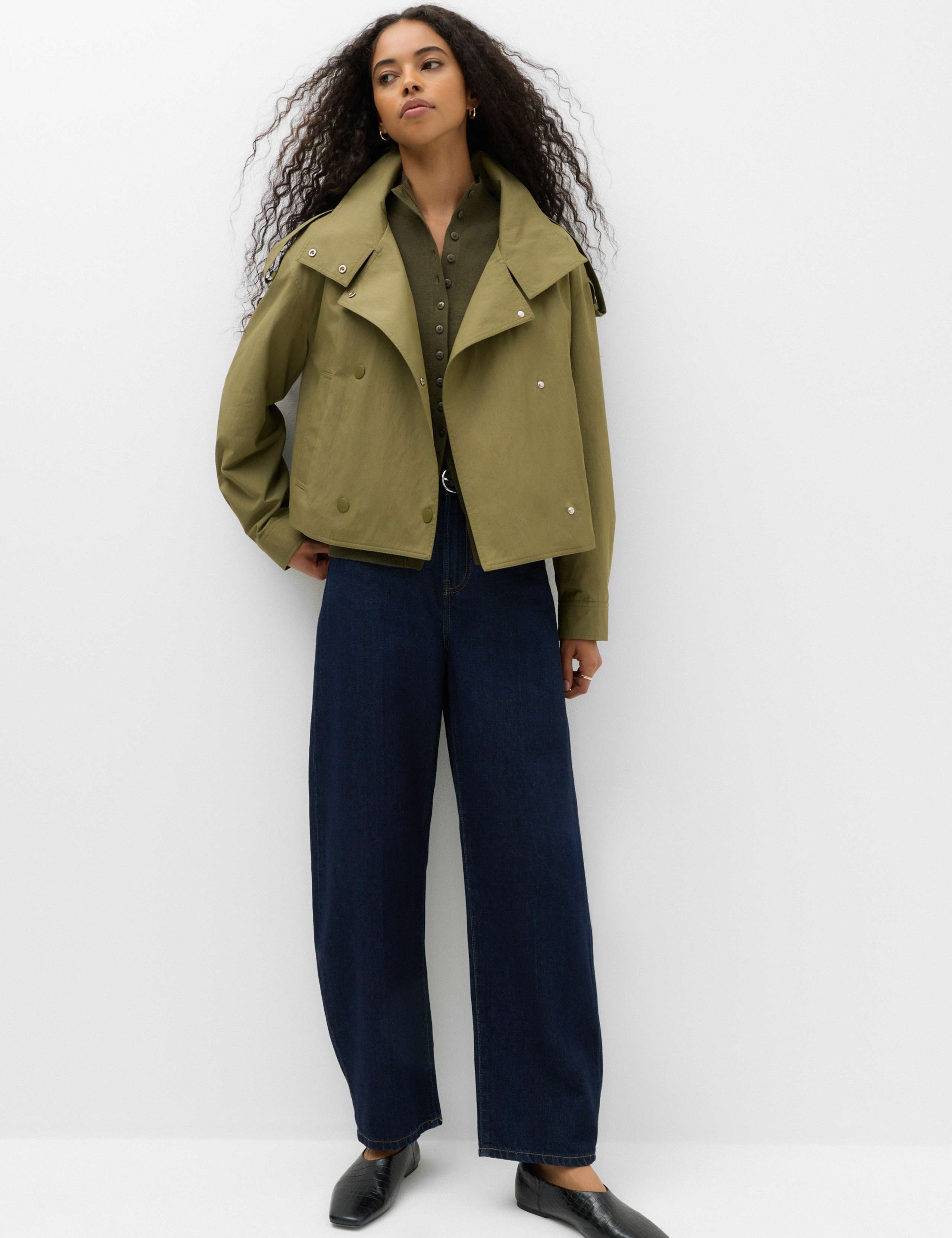Cotton Rich Double Breasted Utility Jacket