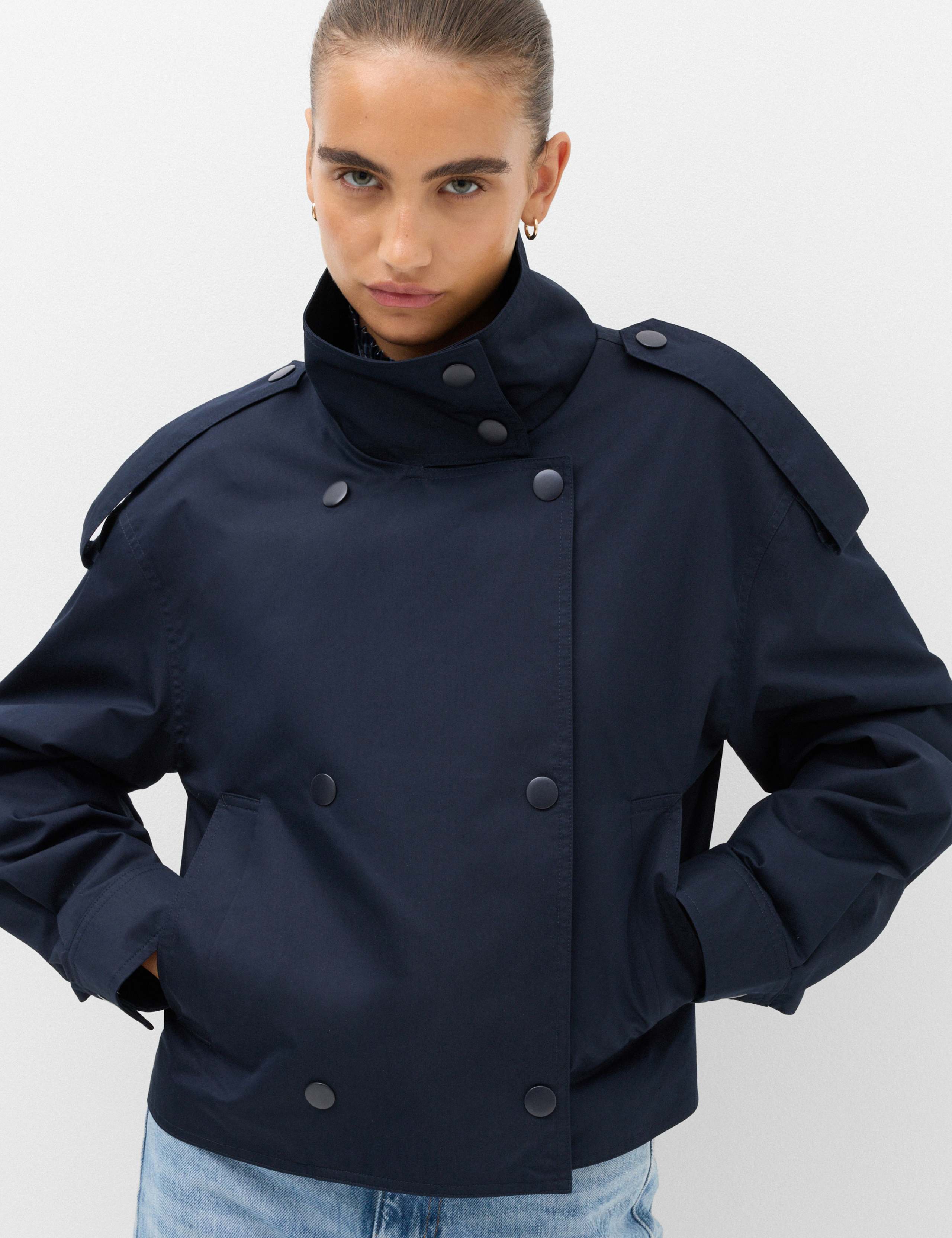 Cotton Rich Double Breasted Utility Jacket