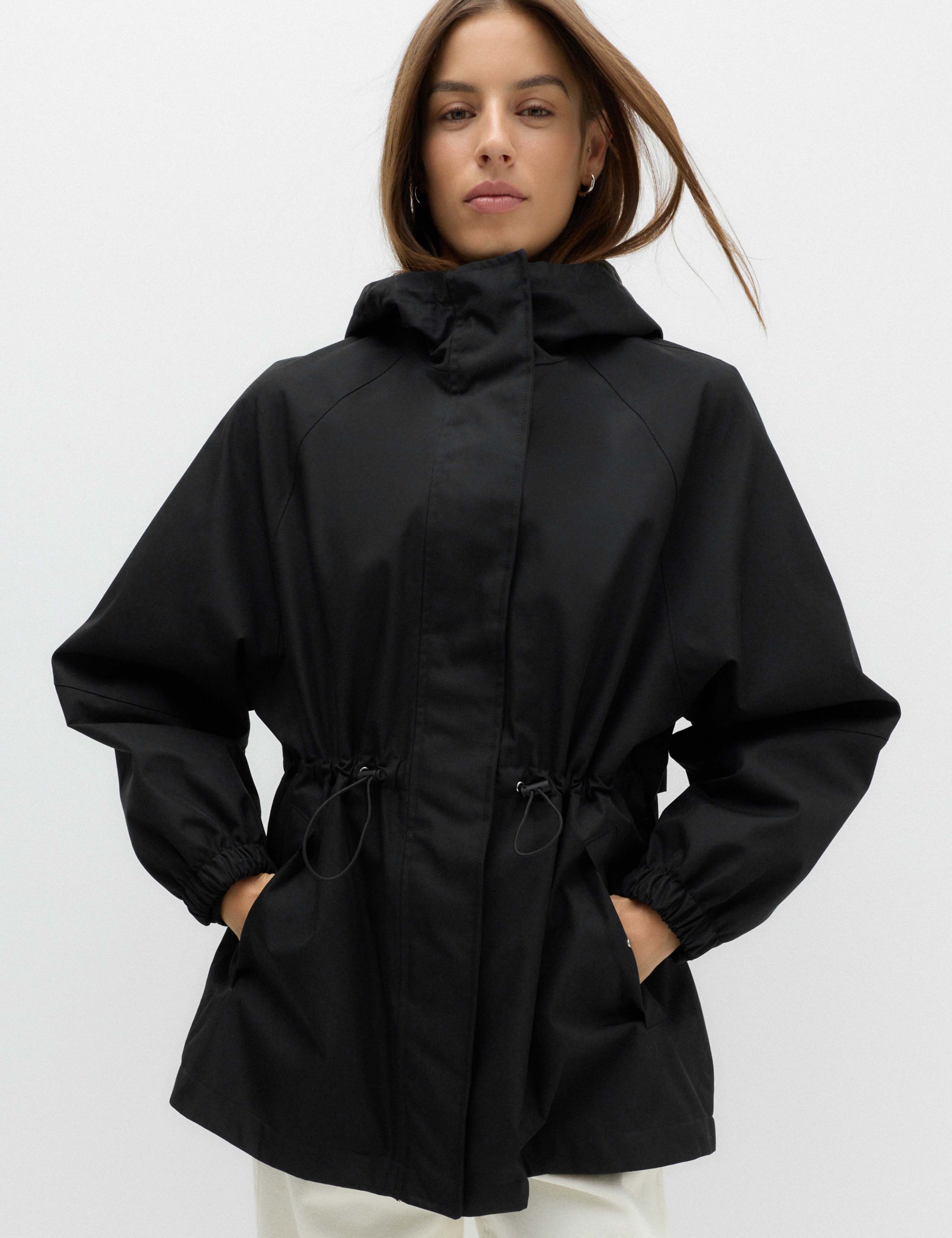 Cotton Rich Waterproof Checked Hooded Parka