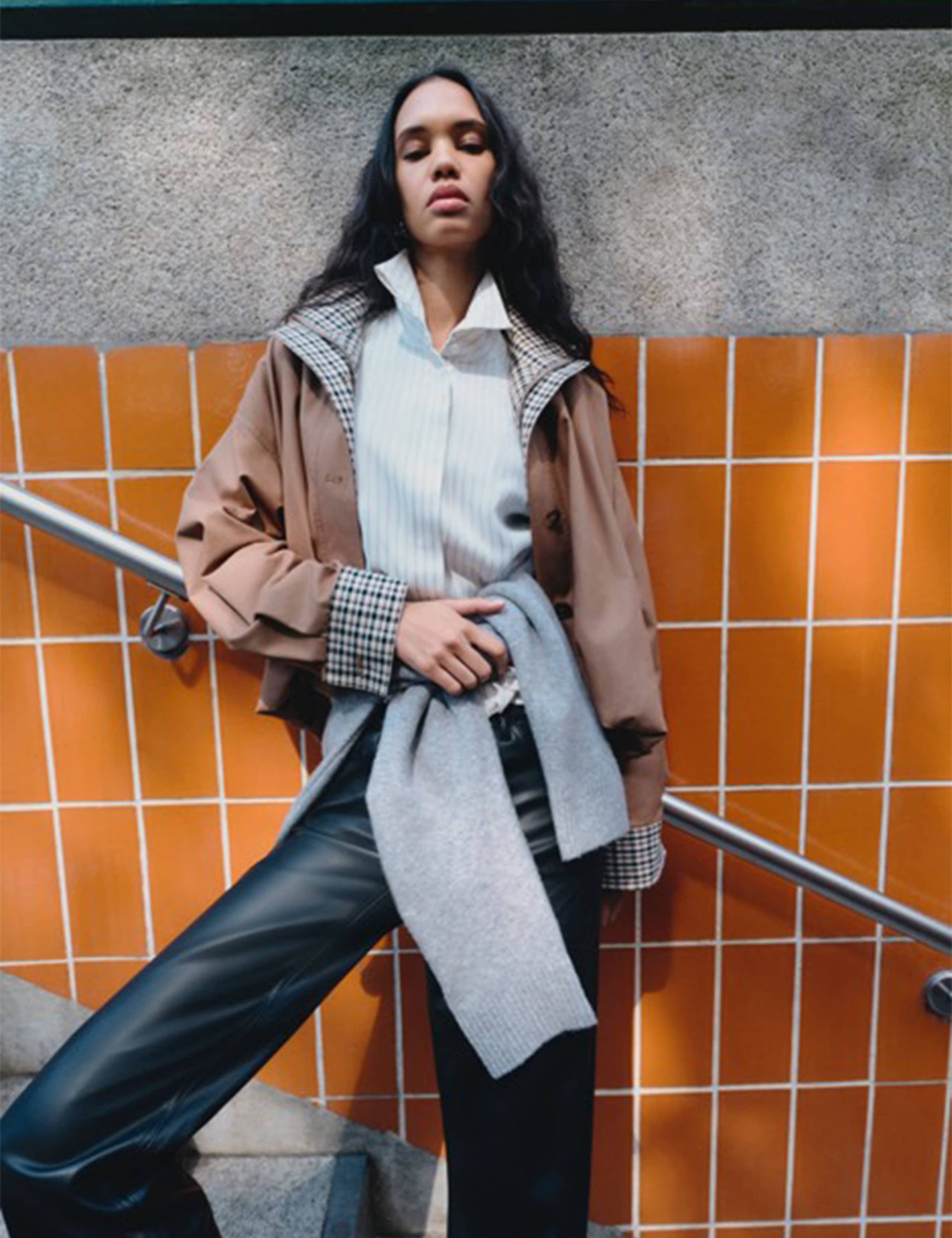 Check Contrast Bomber Jacket