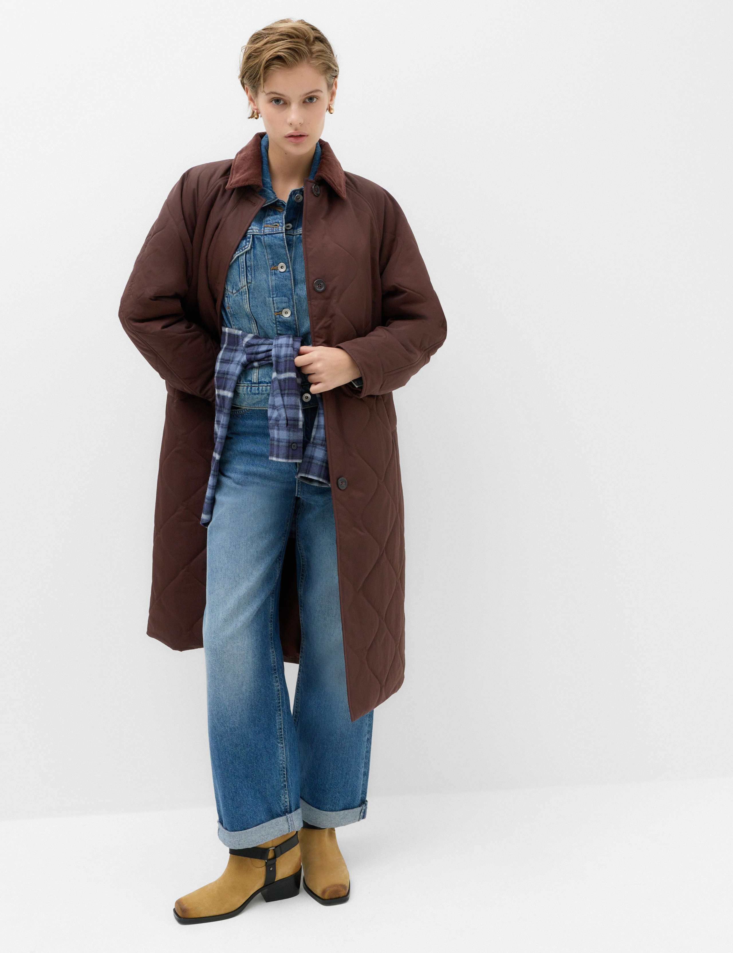 Quilted Longline Car Coat
