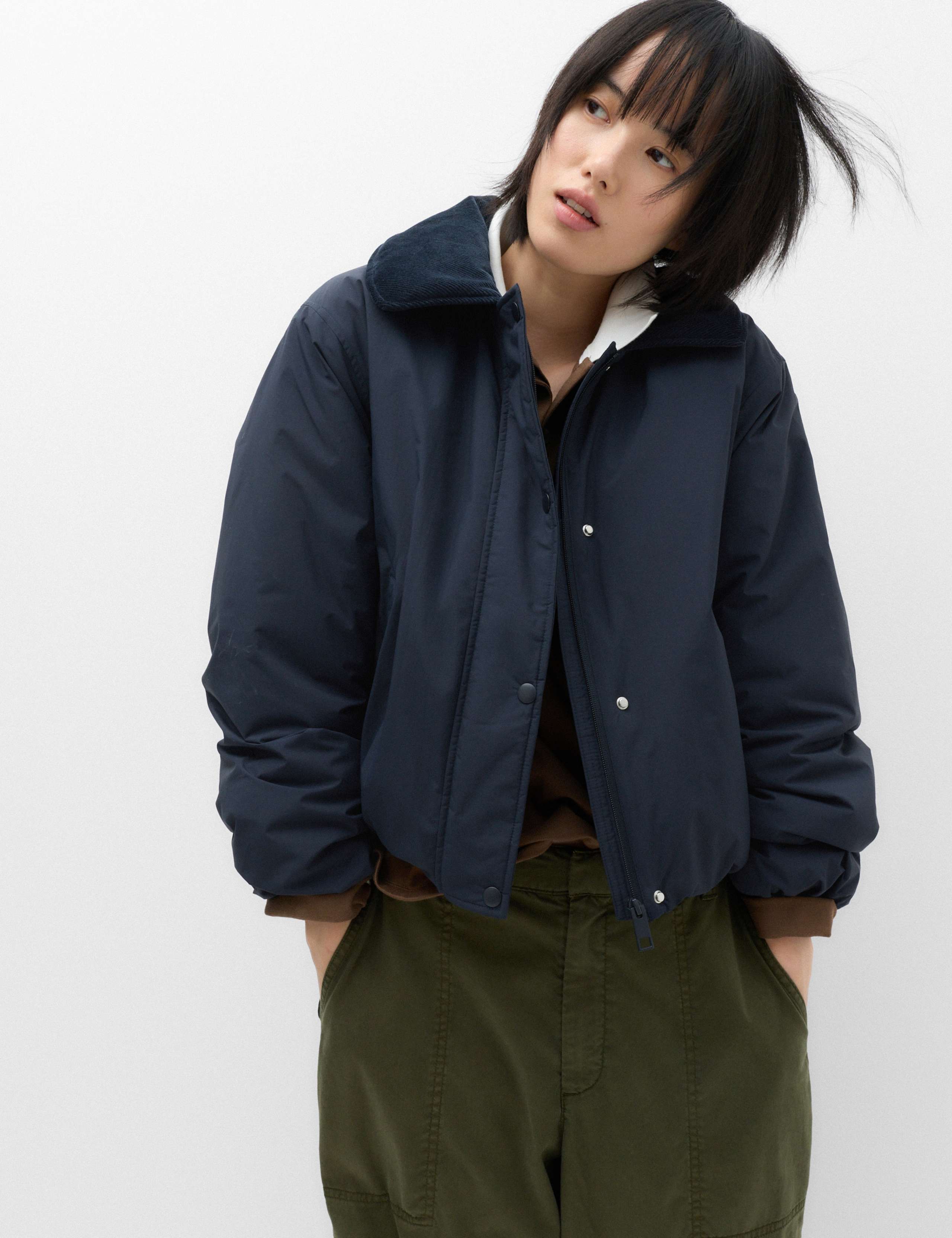 Thermowarmth™ Cord Collar Short Padded Jacket