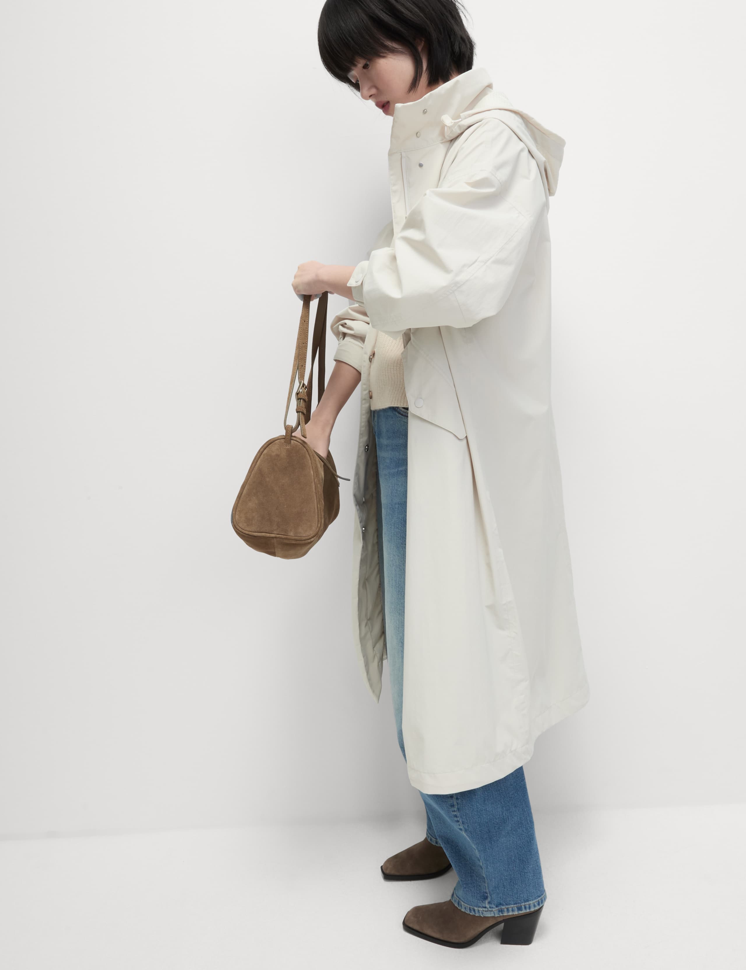 Petite Waterproof Oversized Longline Parka Coat
