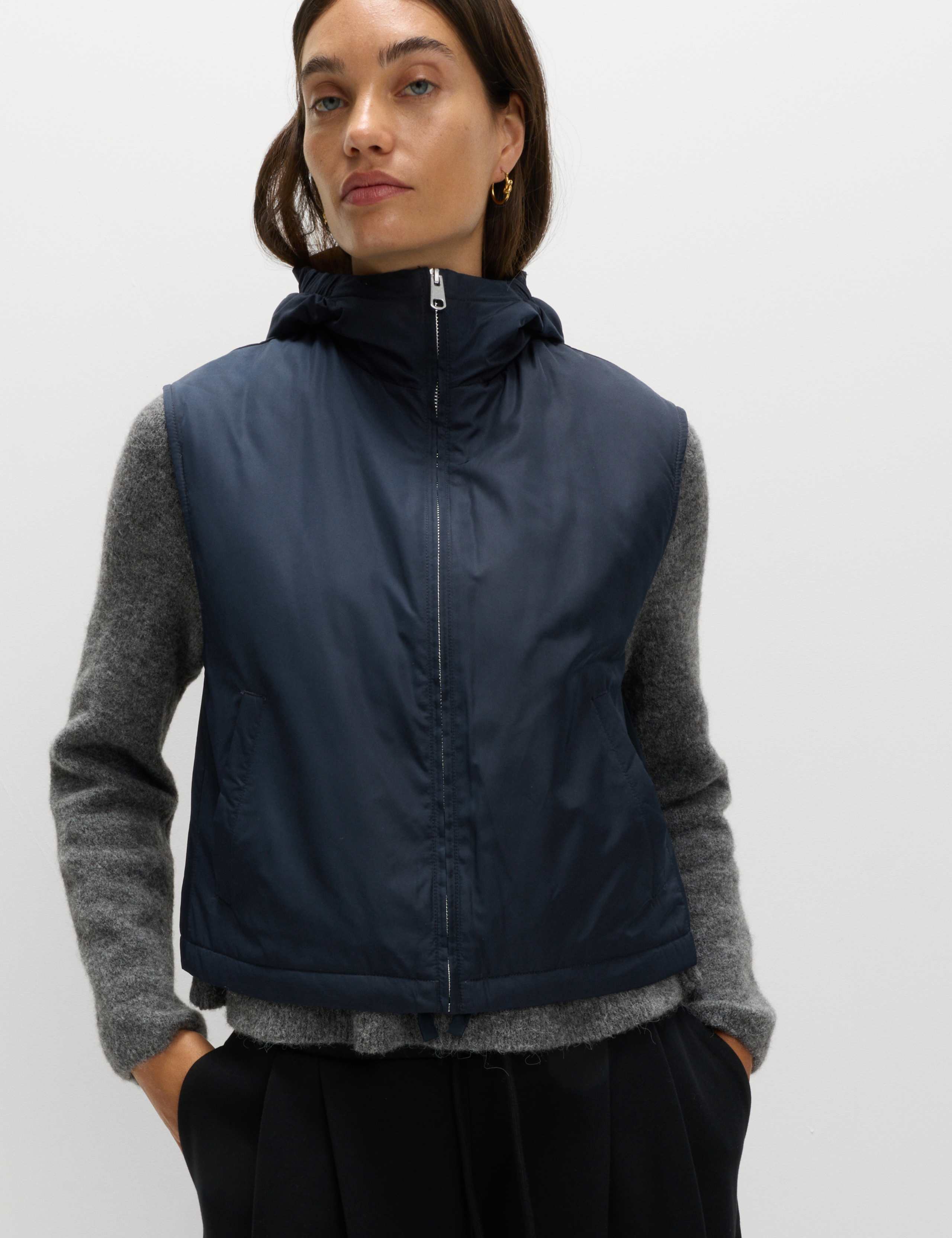 Waterproof Padded Hooded Cropped Gilet