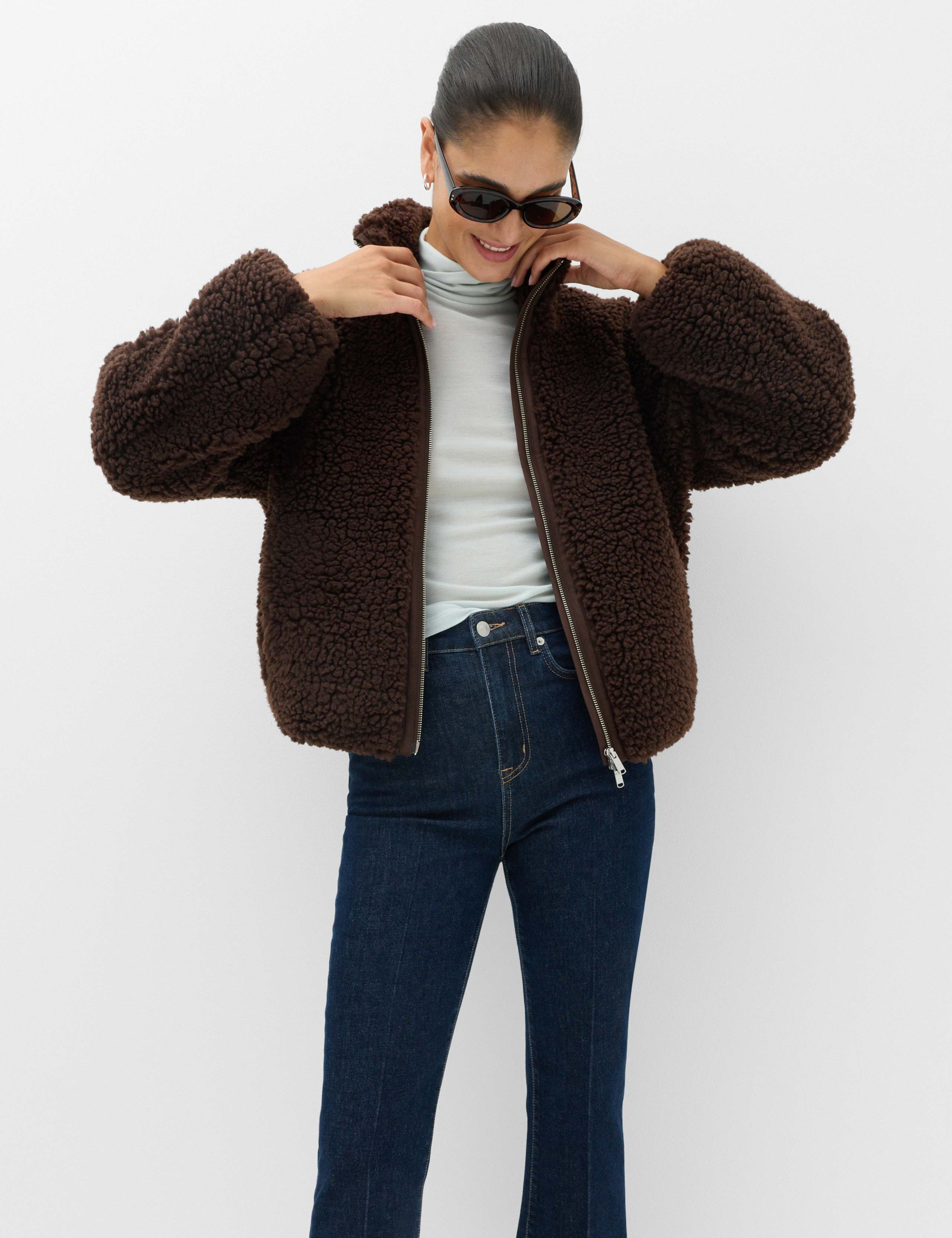 Borg Funnel Neck Jacket