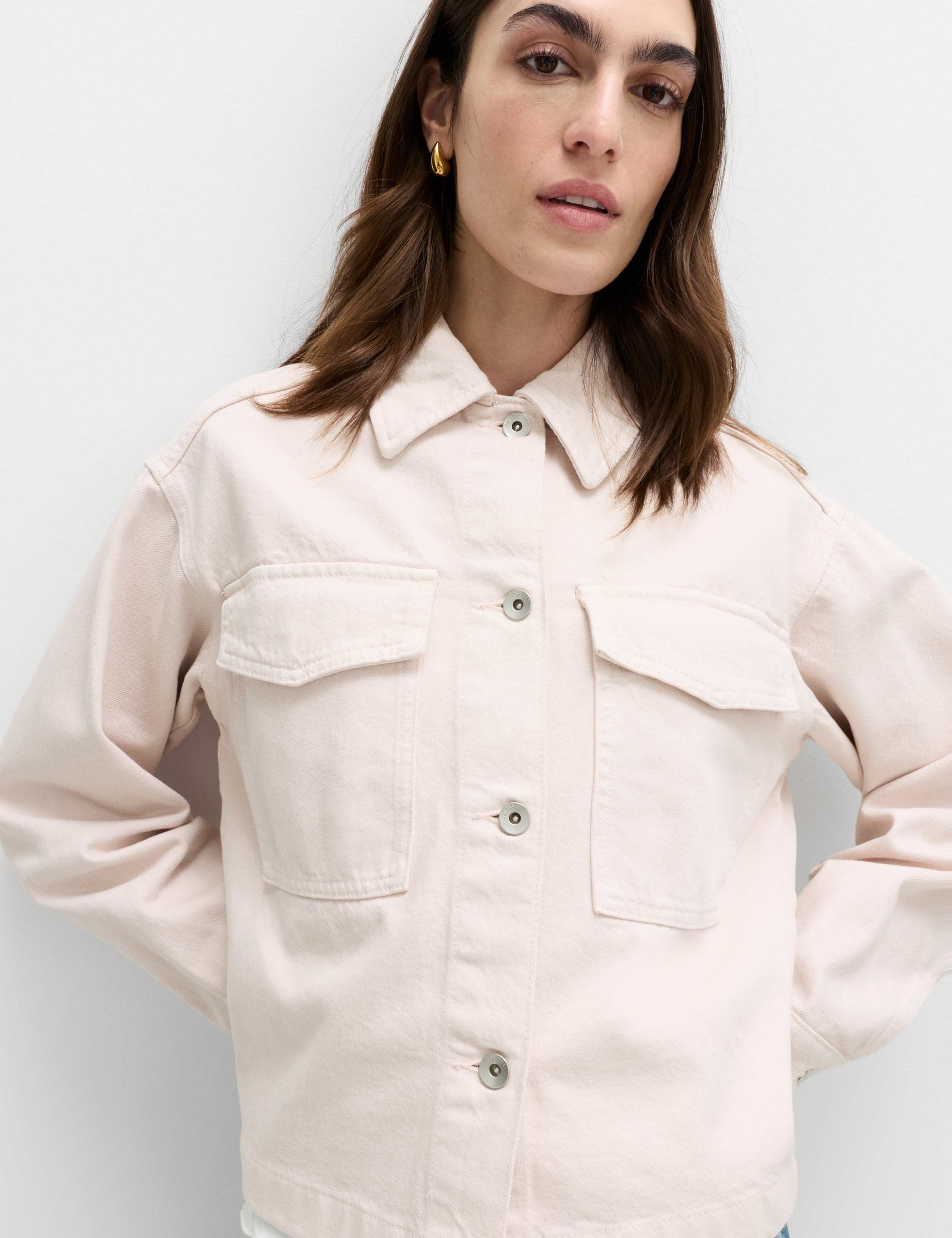 Pure Cotton Denim Shacket