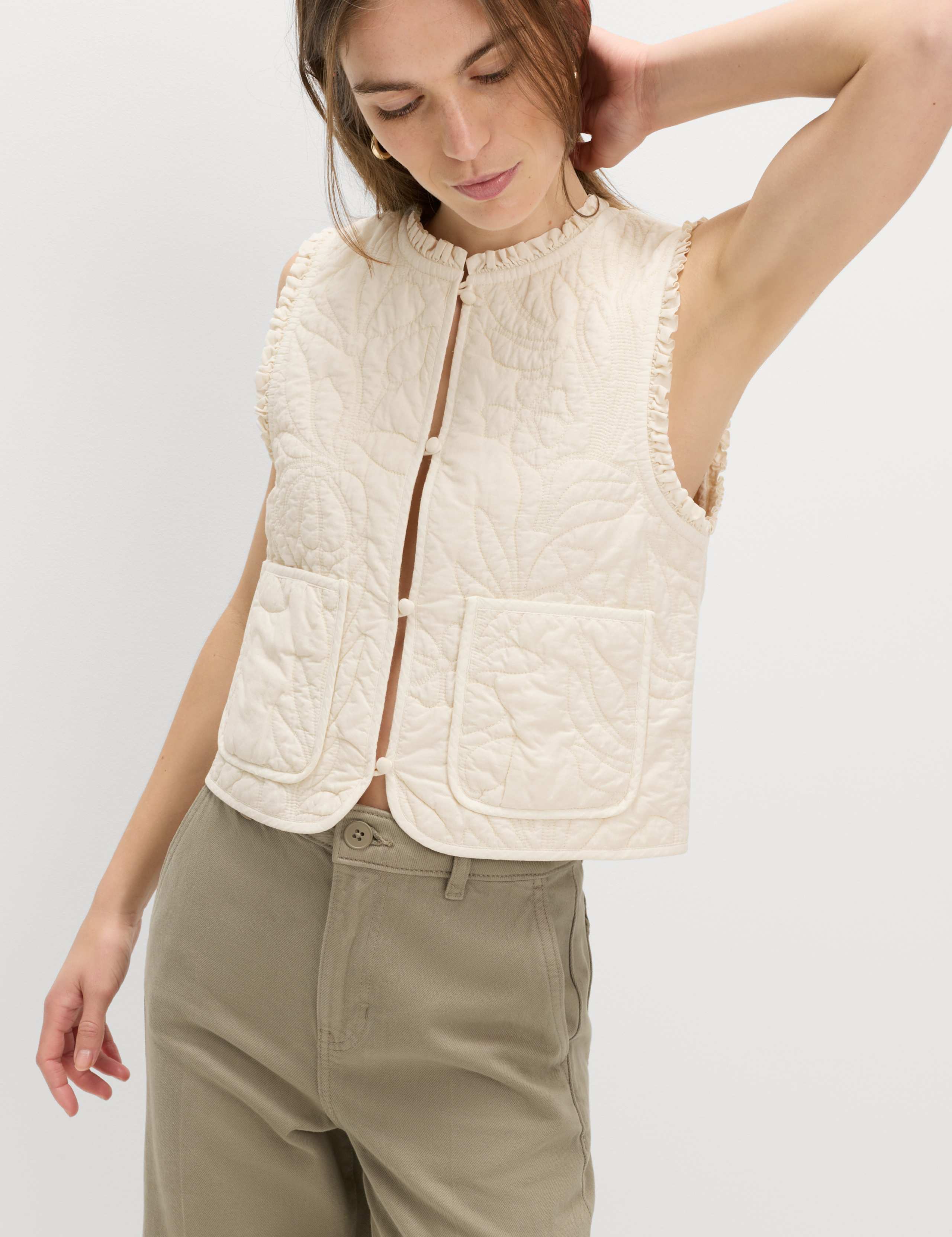 Pure Cotton Quilted Gilet