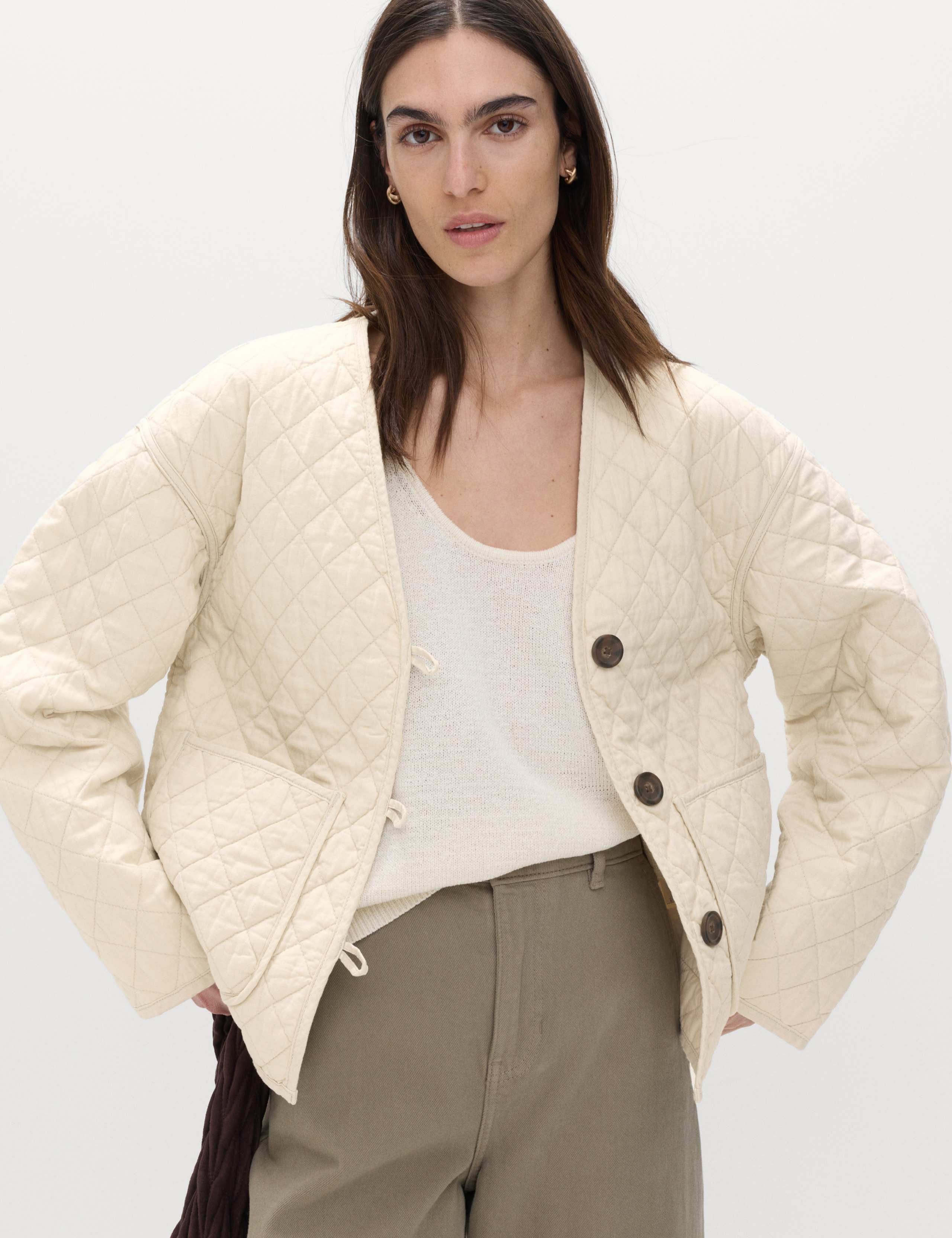 Linen Rich Lightweight Quilted Jacket