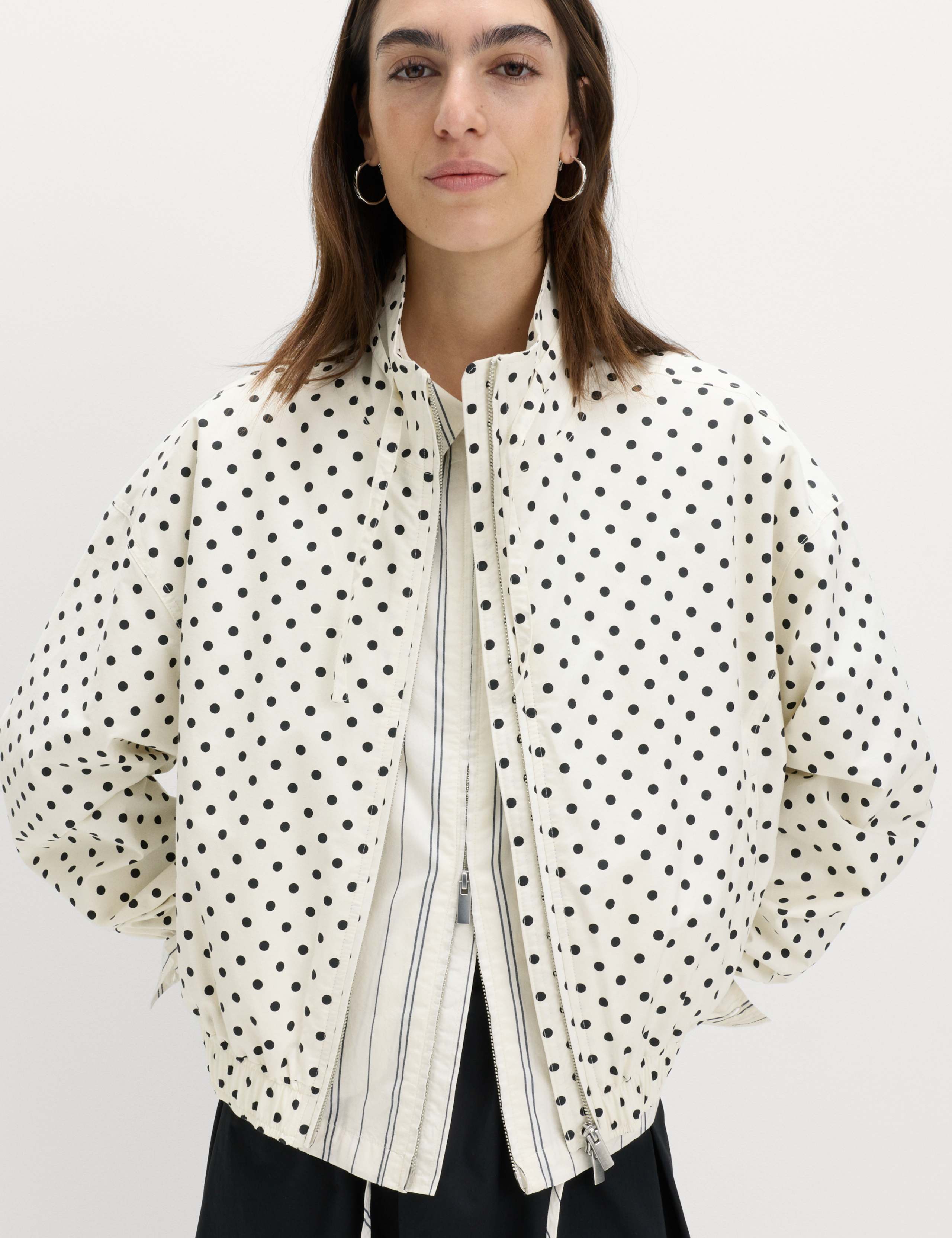 Cotton Rich Funnel Neck Bomber Jacket