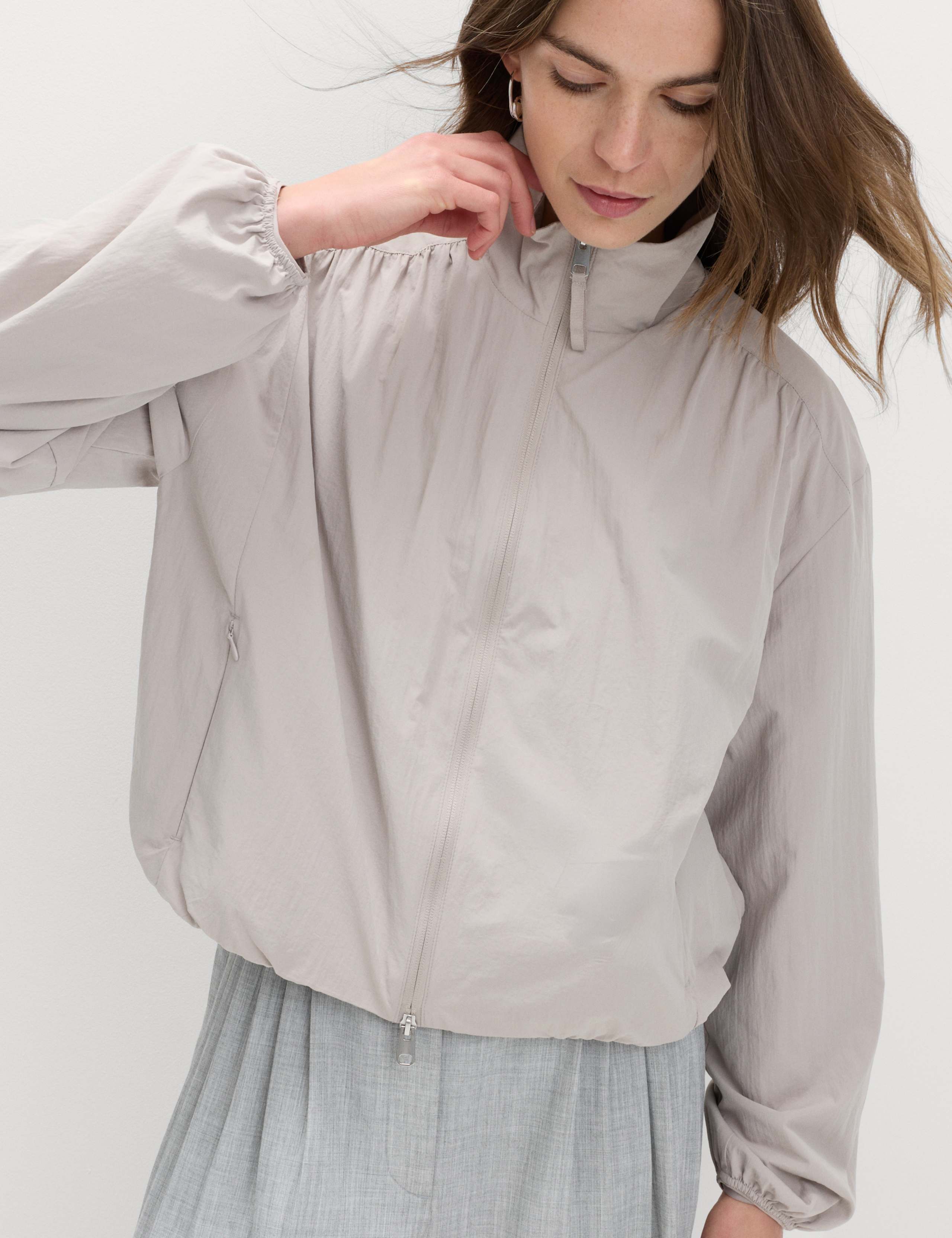 Stormwear™ Lightweight Funnel Neck Gathered Jacket