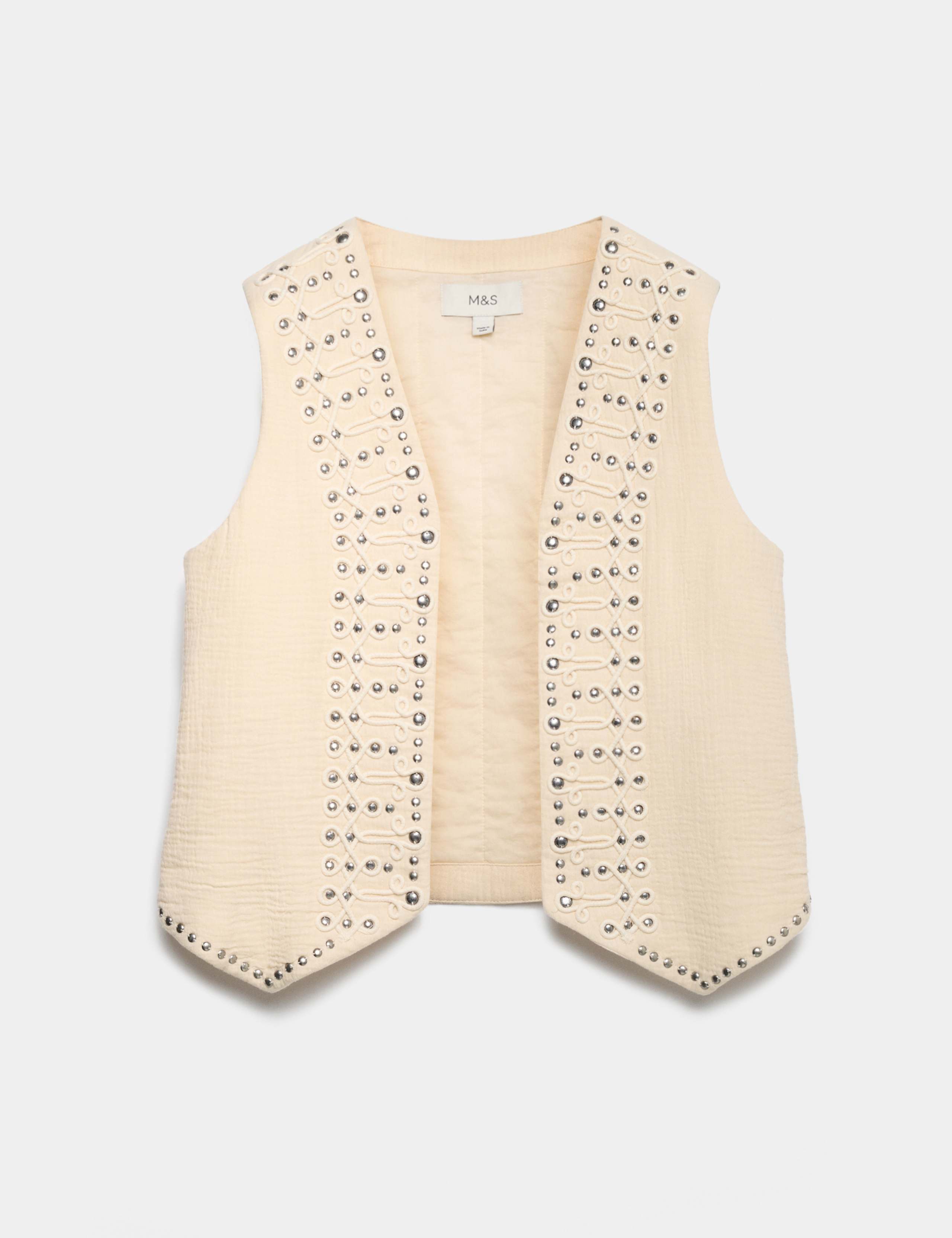 Pure Cotton Studded Gilet
