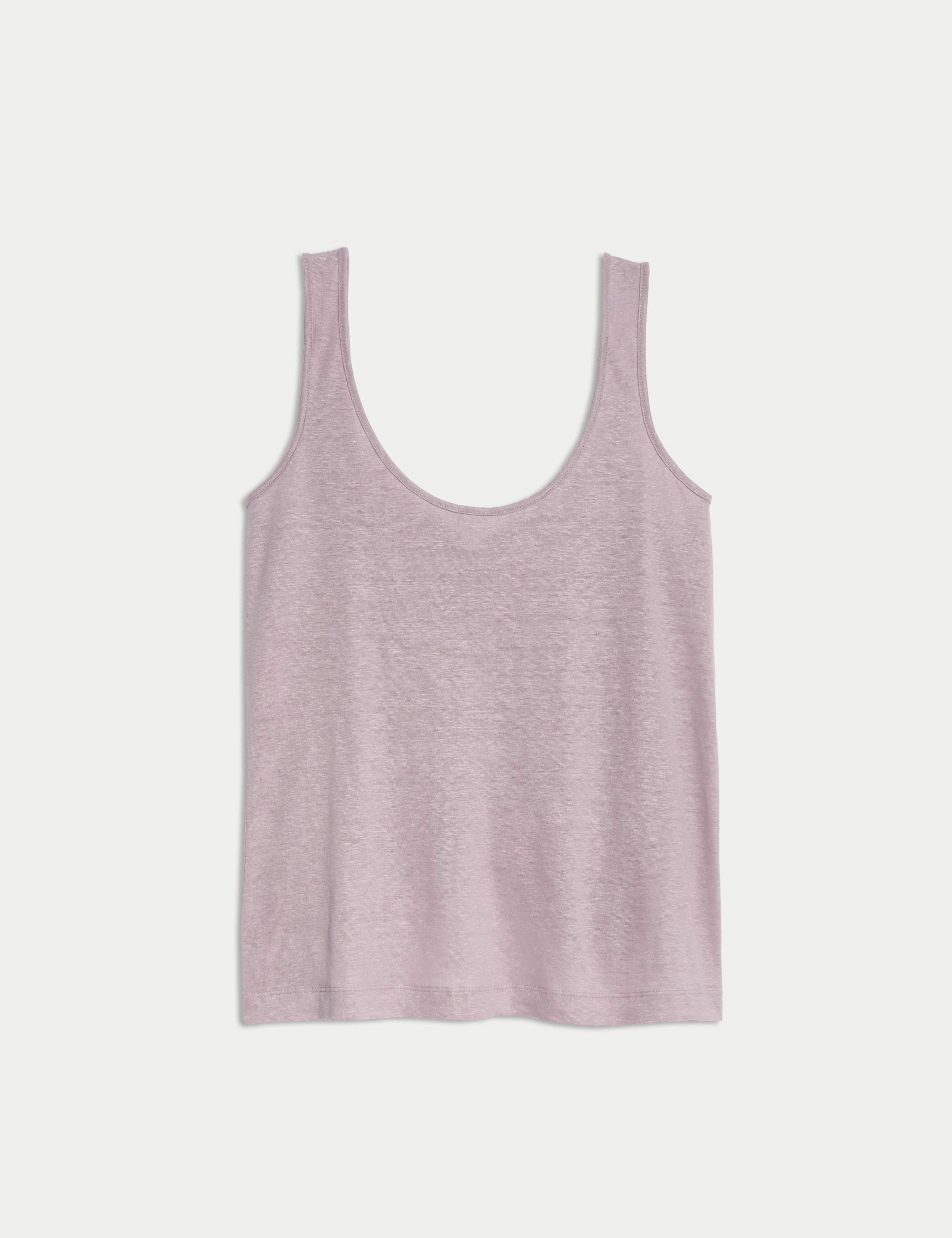 Pure Linen Scoop Neck Vest