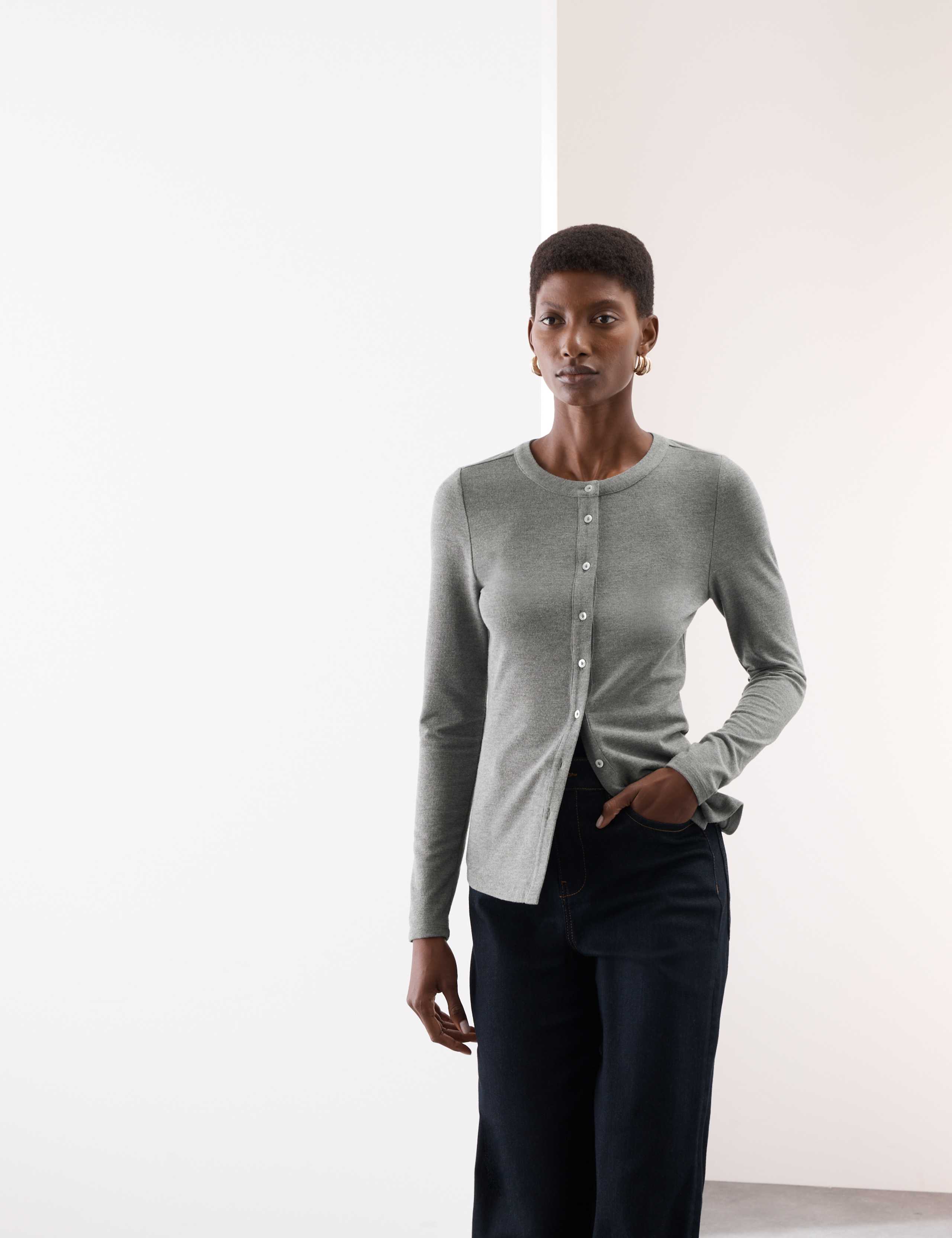 Jersey Button Through Top