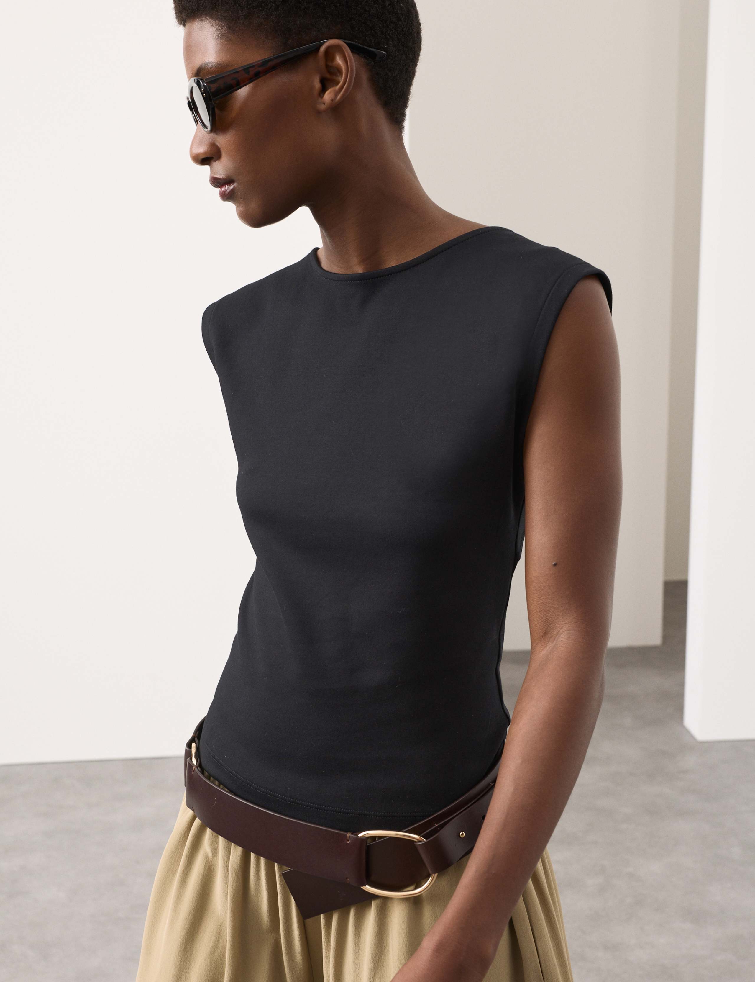 Cotton Rich Open Back Vest Top