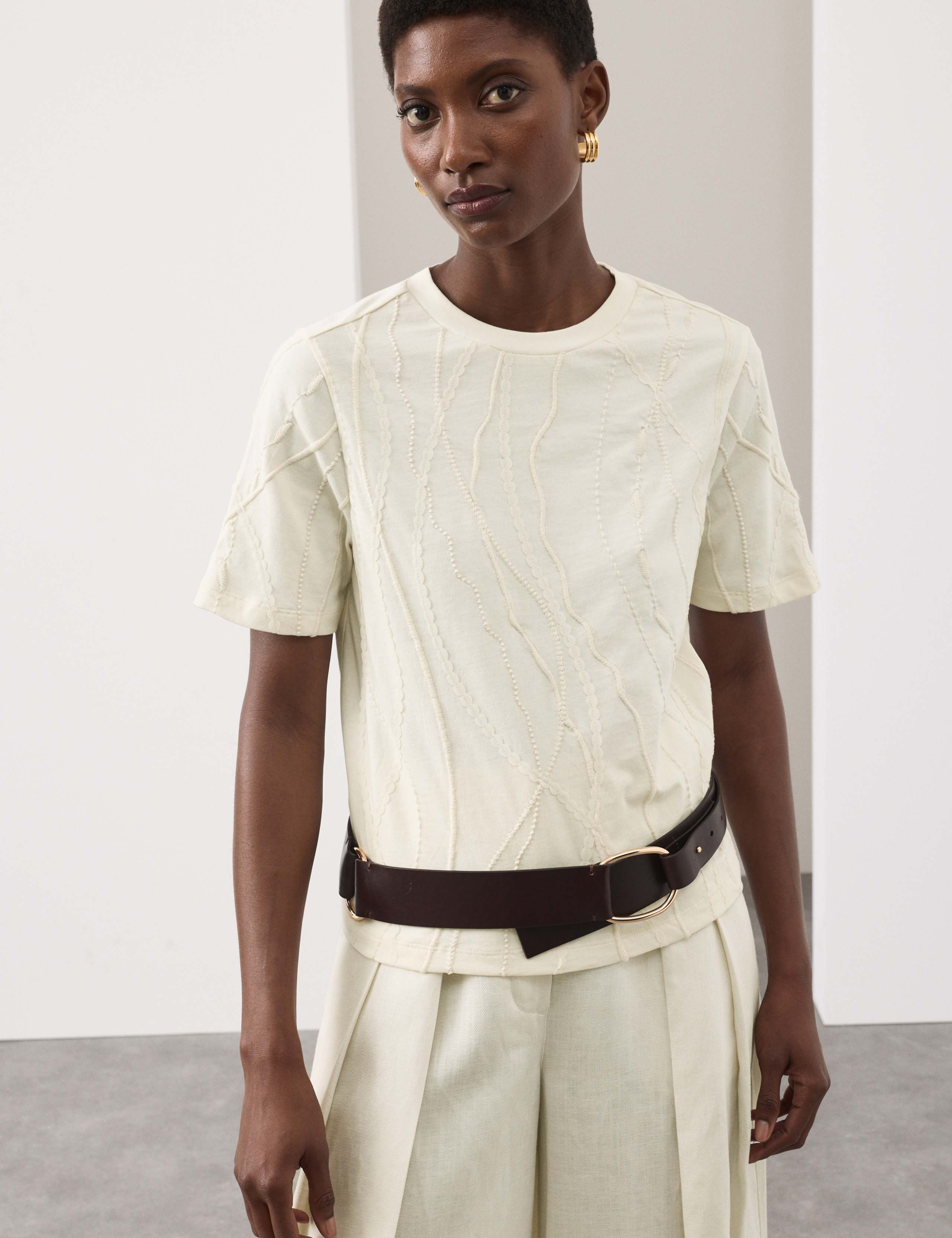 Pure Cotton Embroidered T-Shirt