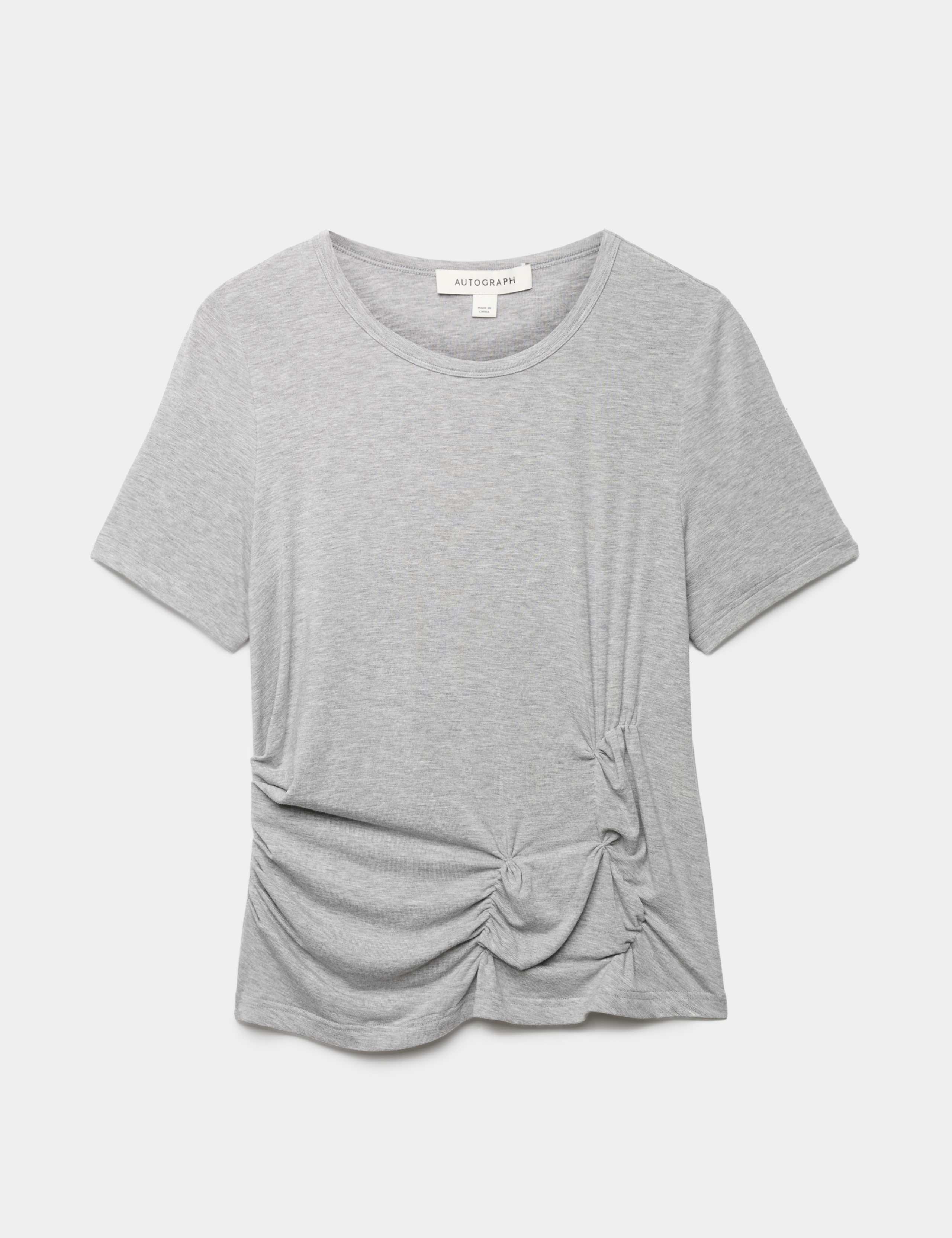 Jersey Regular Fit Ruched T-Shirt