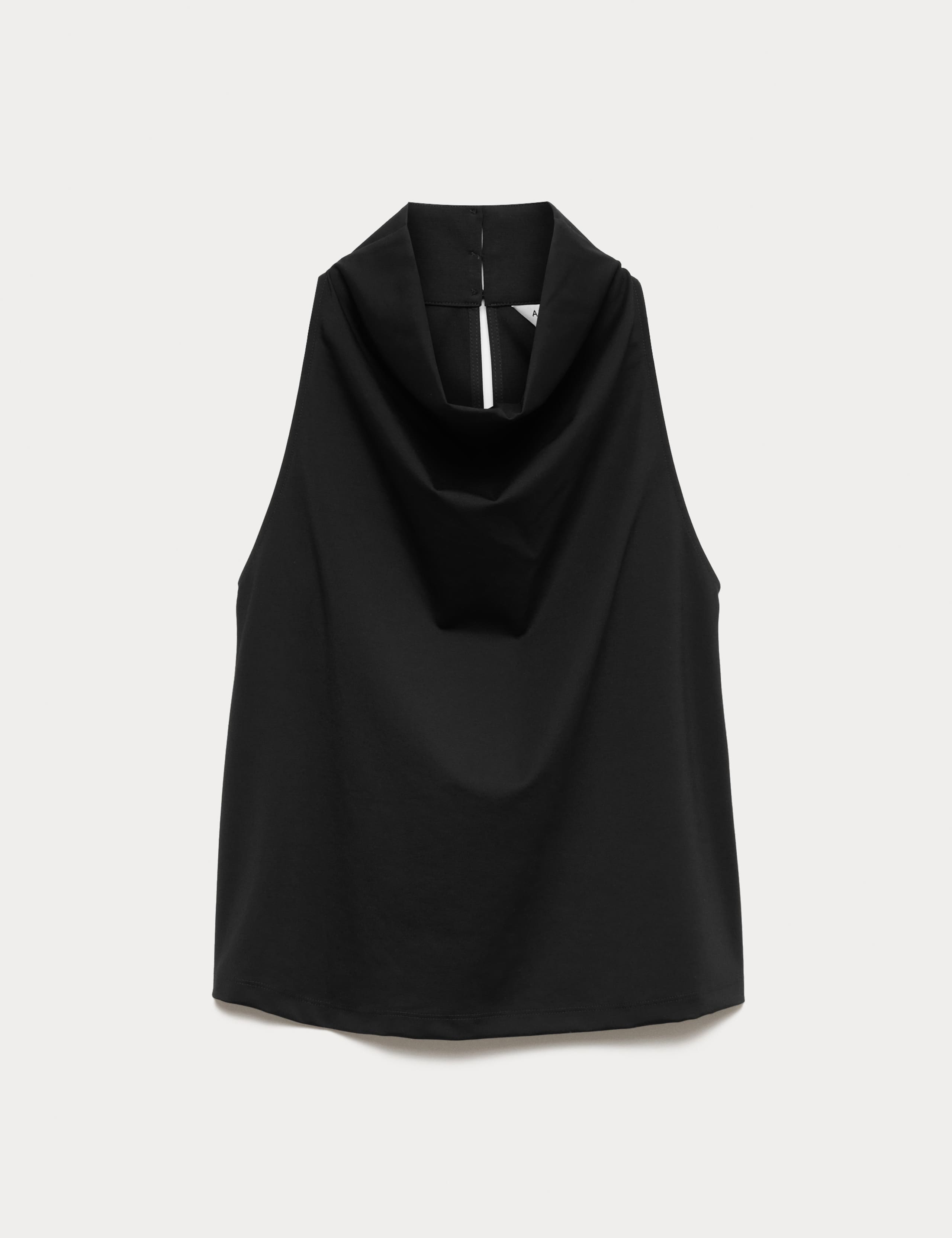 Lyocell Rich Cowl Neck Sleeveless Top