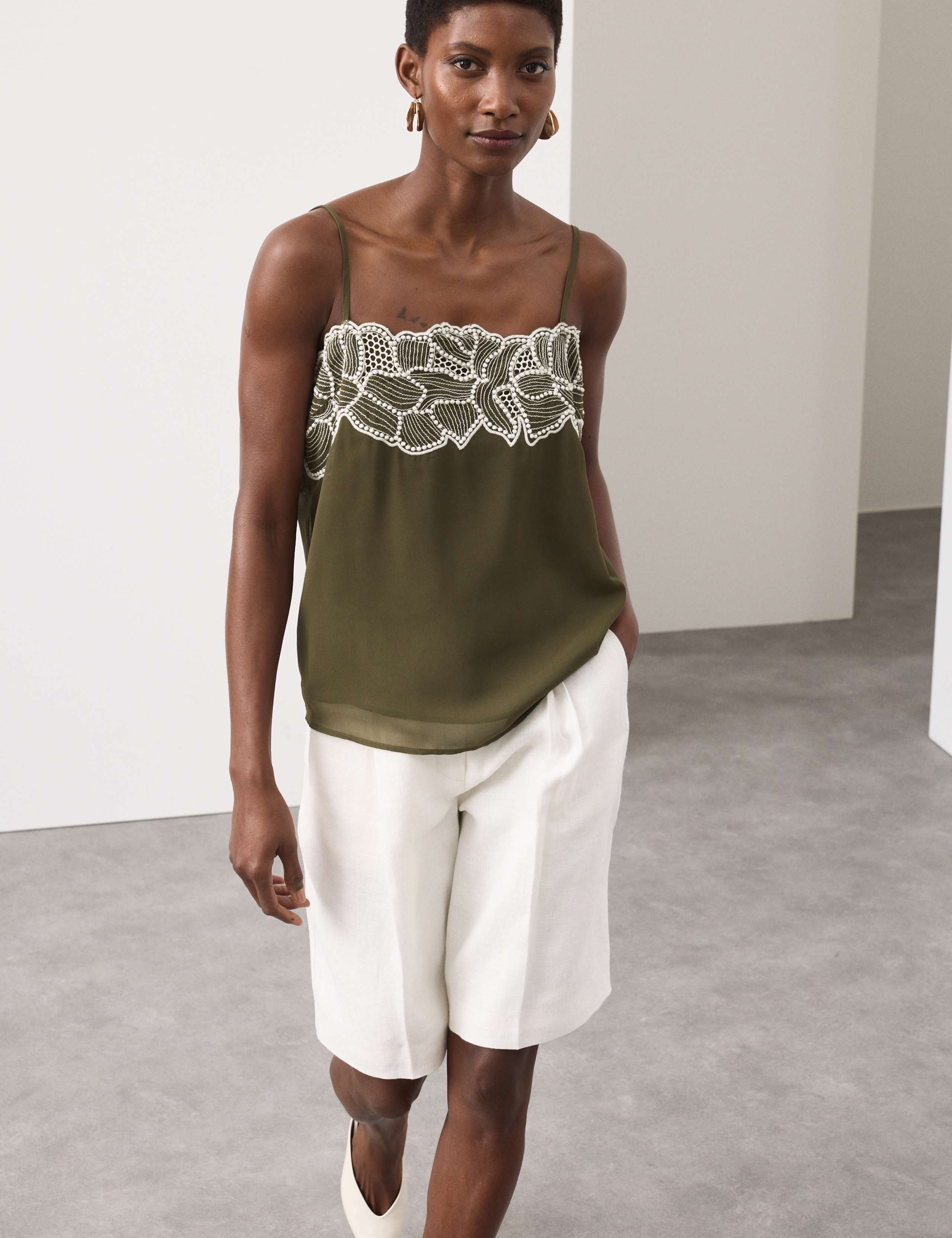 Floral Embroidered Cami Top