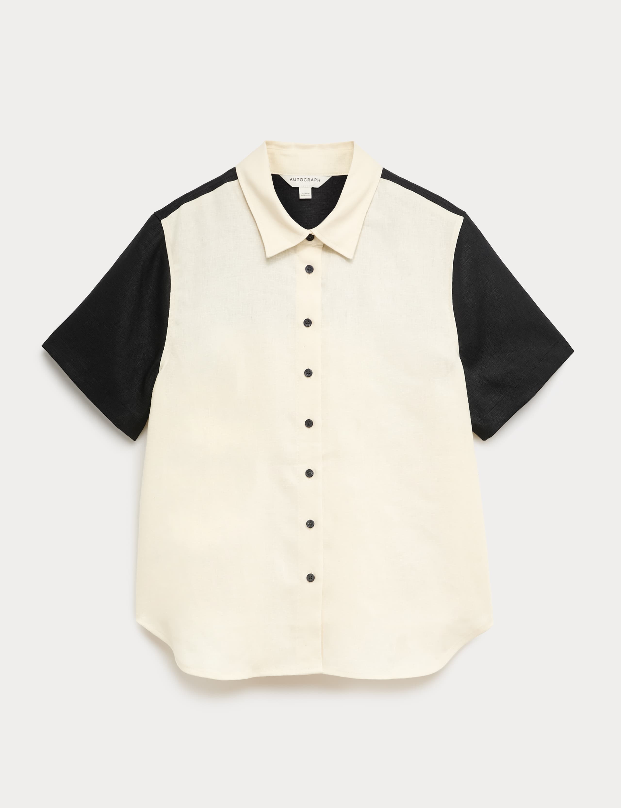 Pure Flax Linen Contrast Resort Shirt