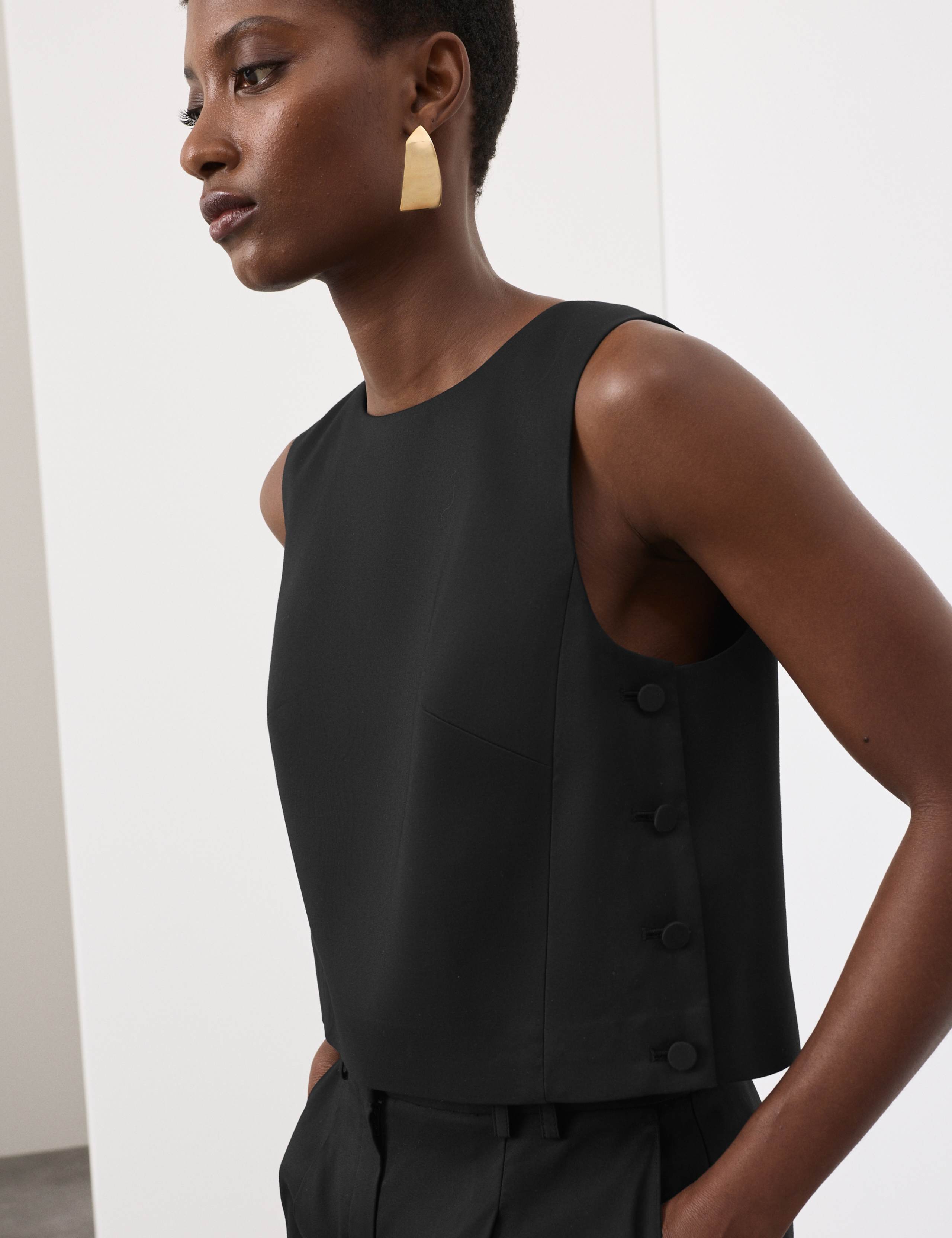 Lyocell Rich Tailored Shell Top