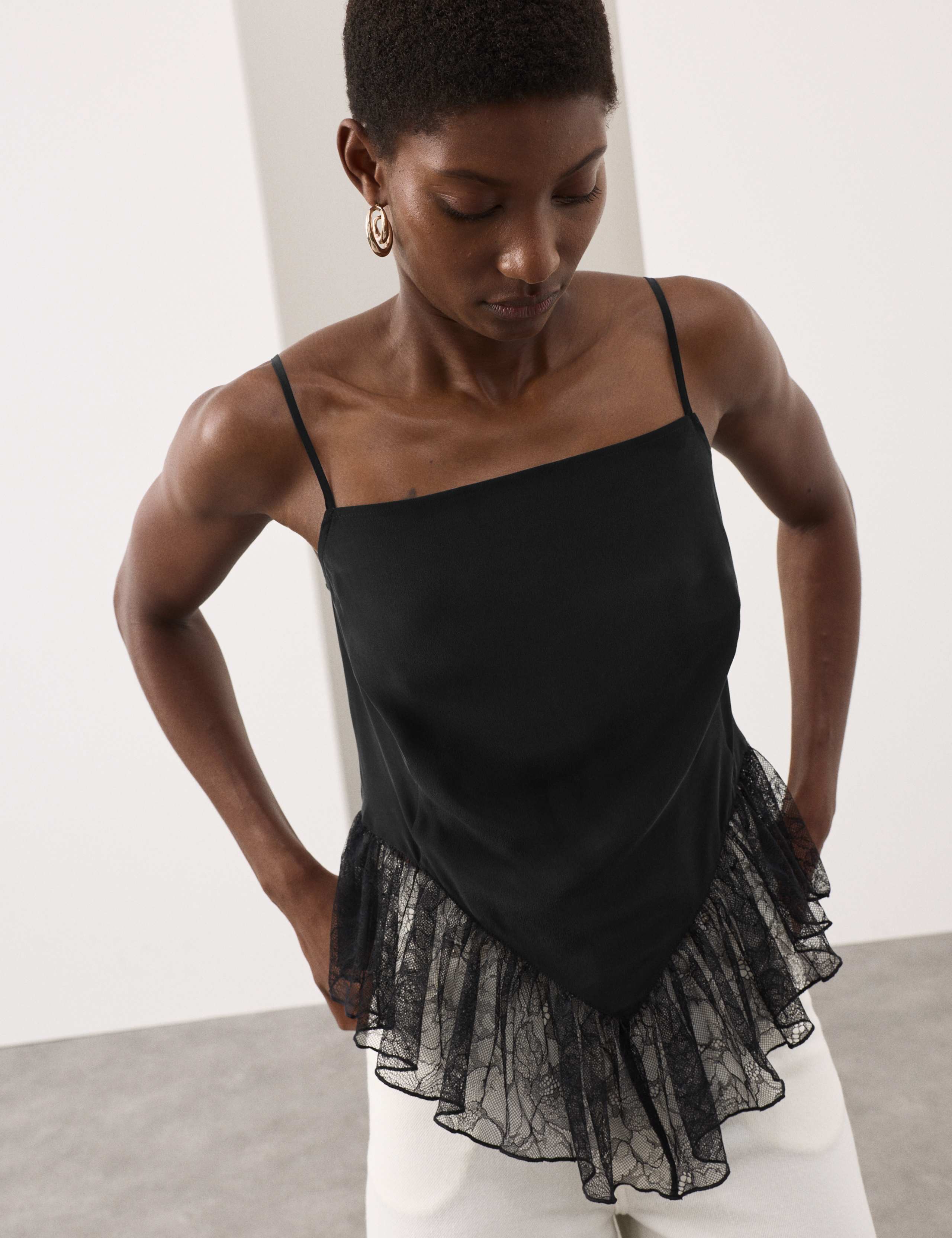 Pure Silk Lace Cami Top