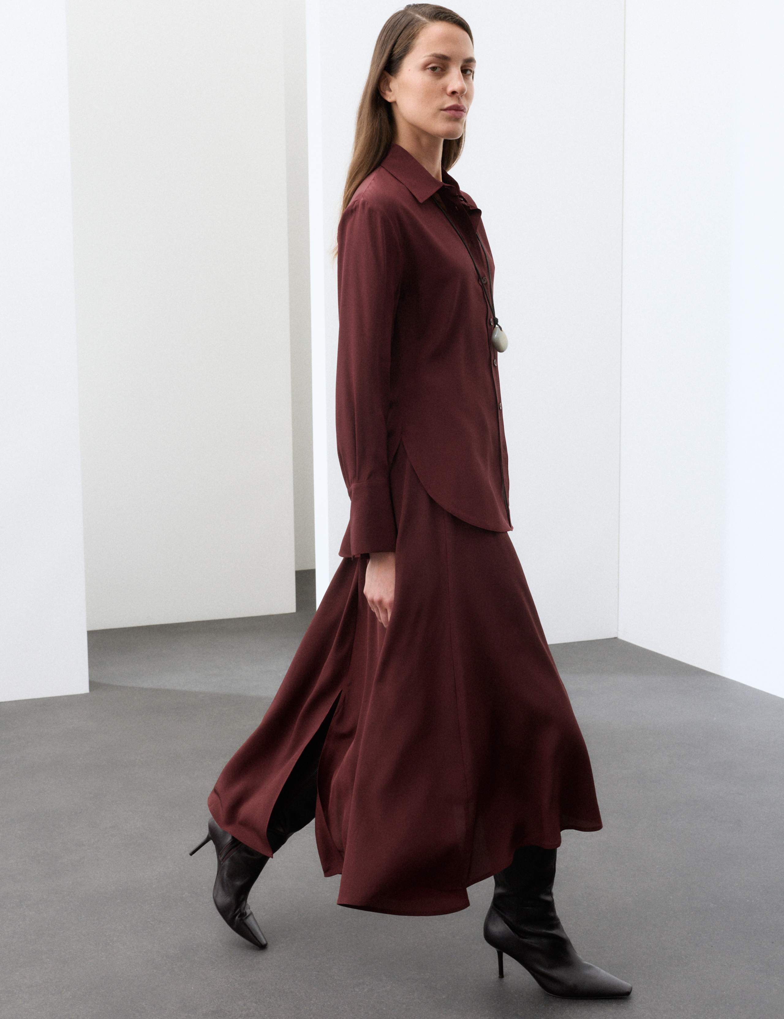 Silk Shirt & Skirt Set 5 of 6