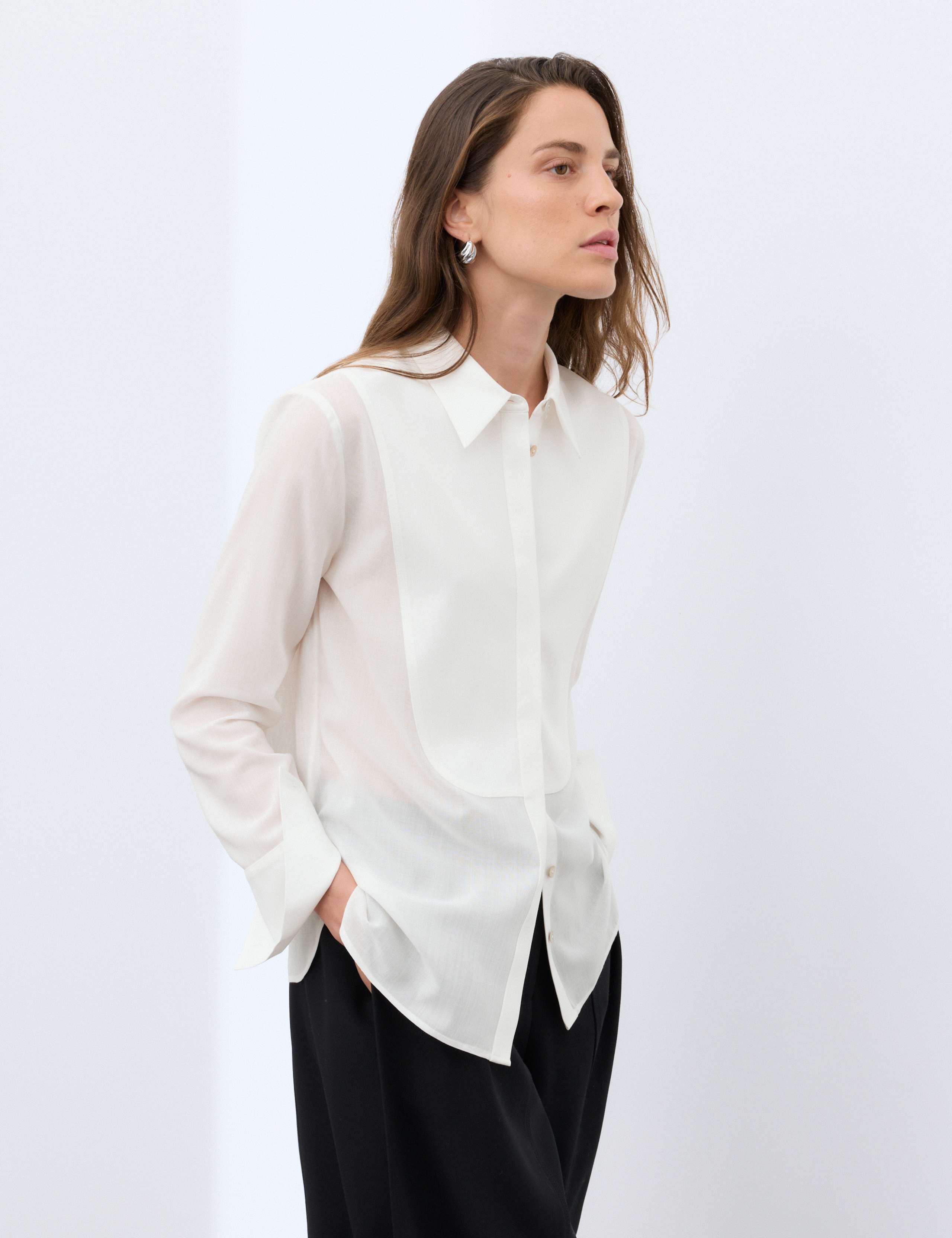 Wool Blend Collared Shirt
