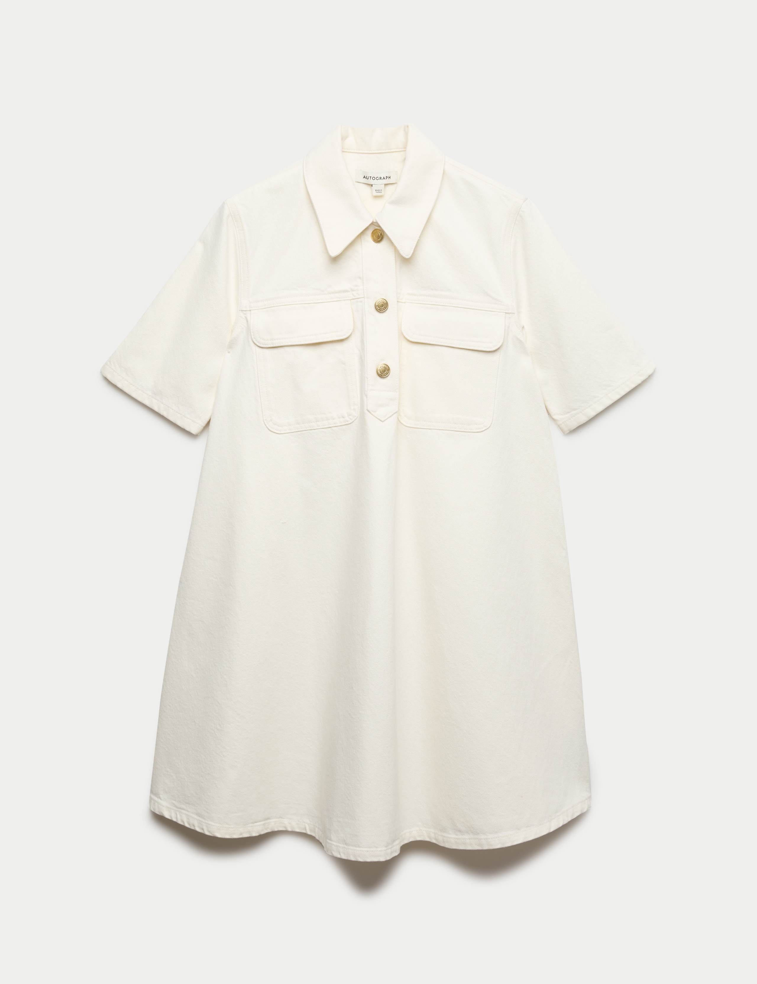 Pure Cotton Mini Shirt Dress