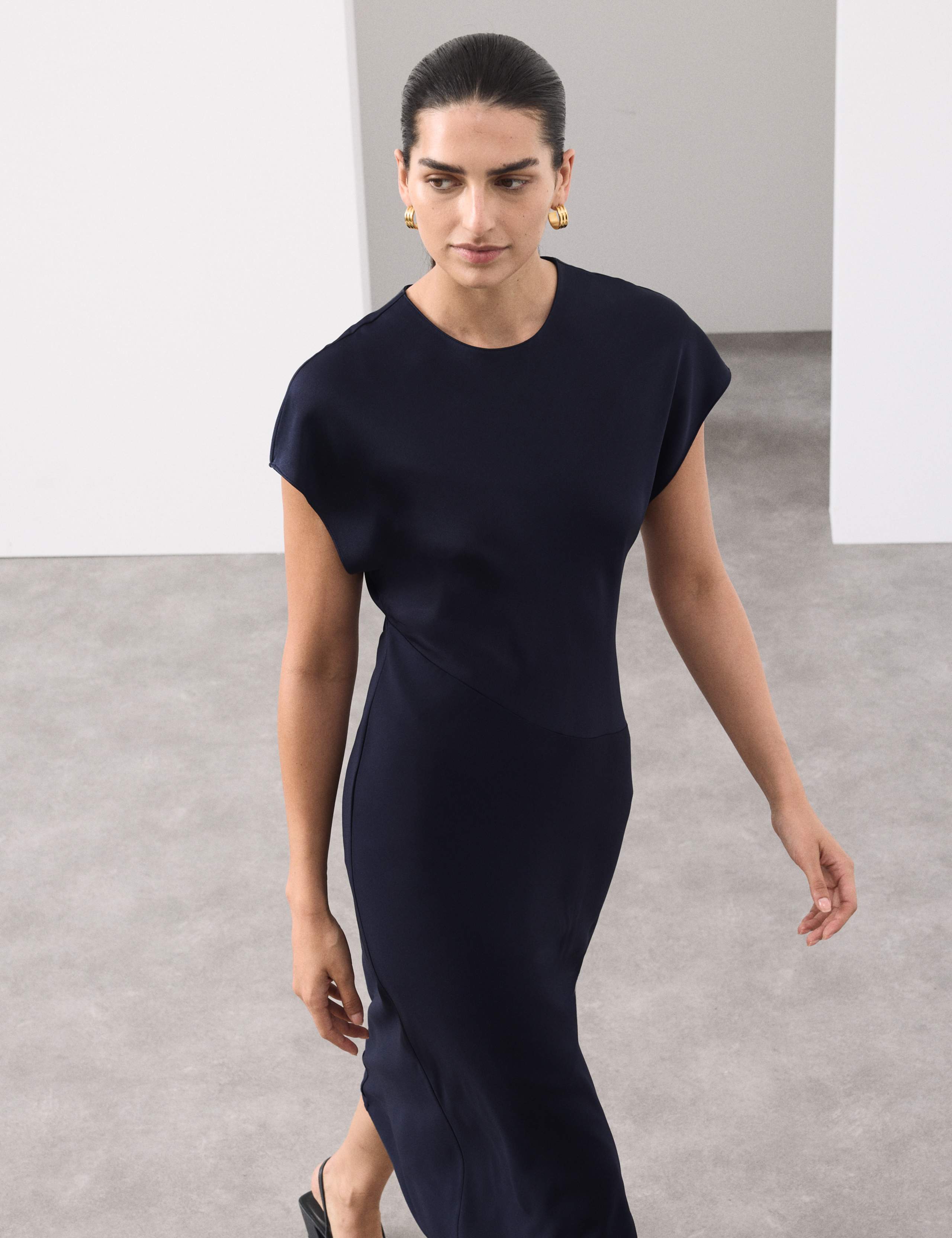 Satin Crepe Midaxi Dress