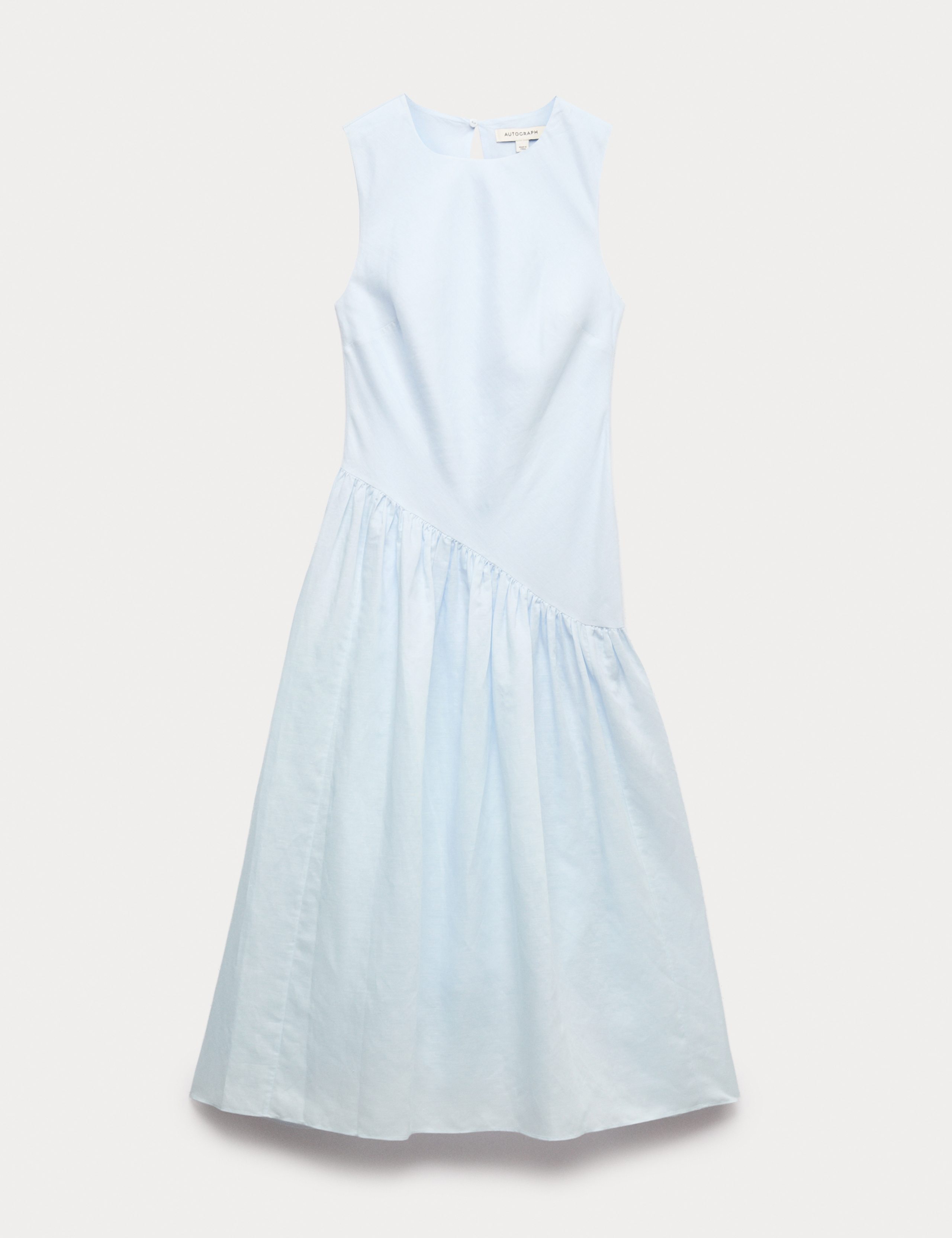 Linen Rich Asymmetric Midaxi Dress