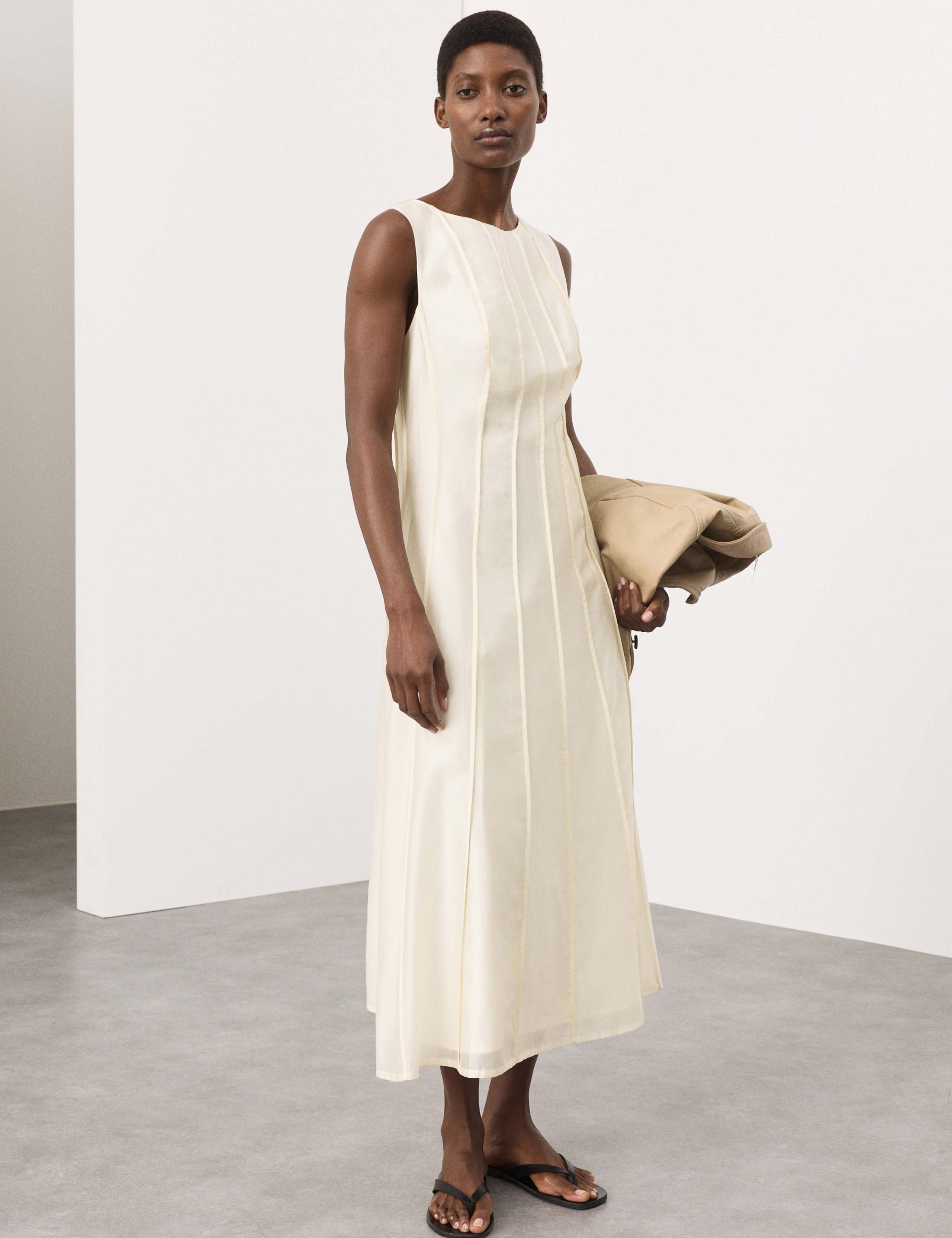 Lyocell Rich Seam Detail Midaxi Dress