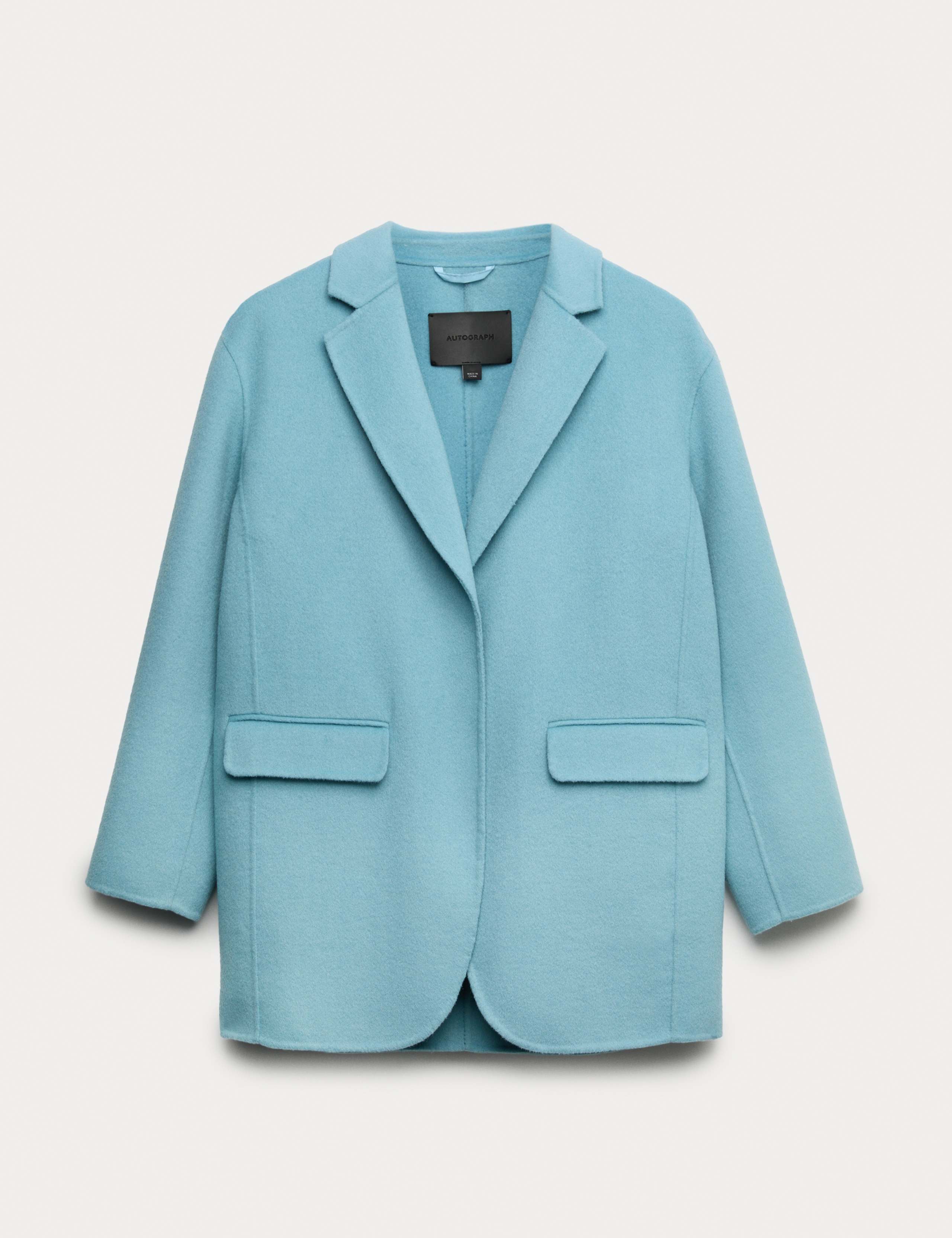 Wool Blend Single Breasted Blazer
