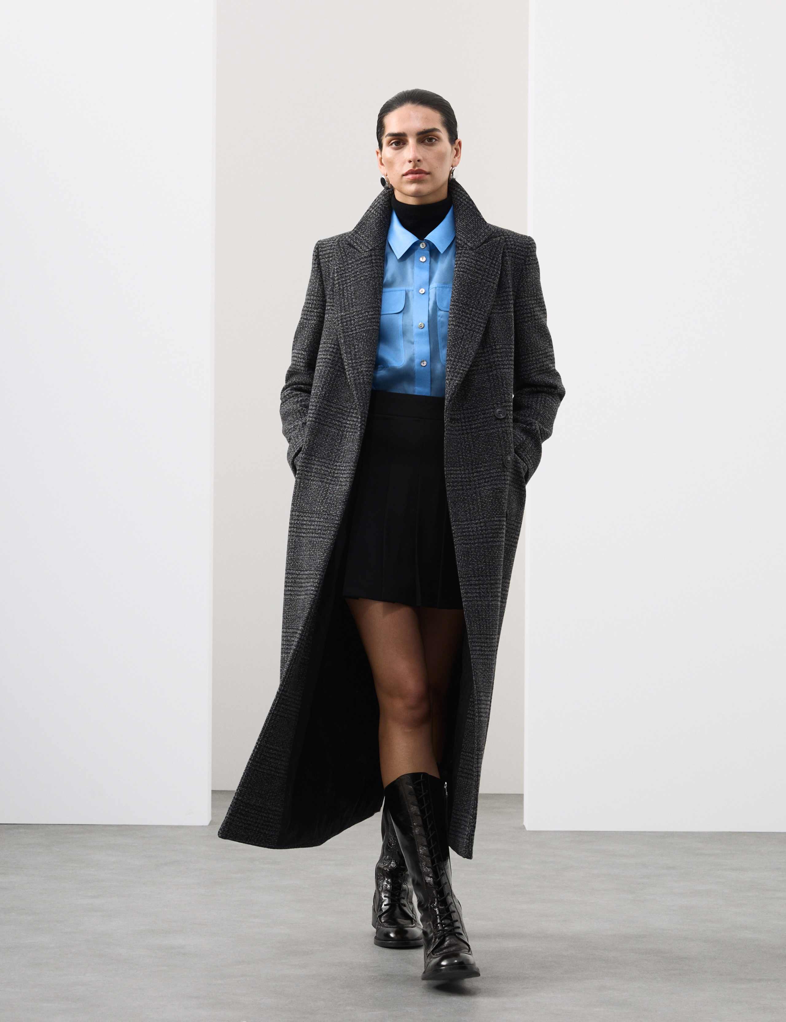 Wool Rich Double Breasted Longline Coat