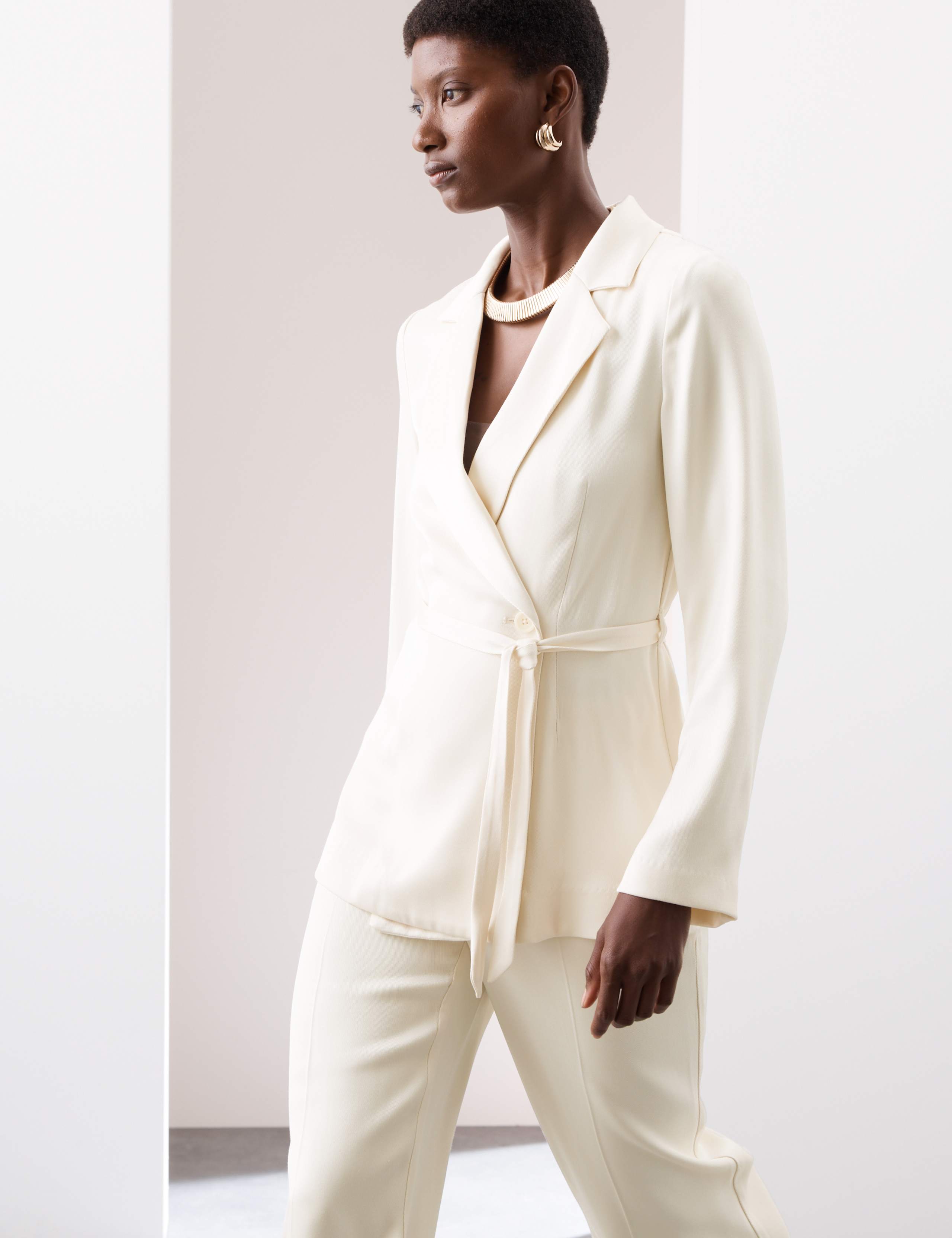 Twill Belted Blazer