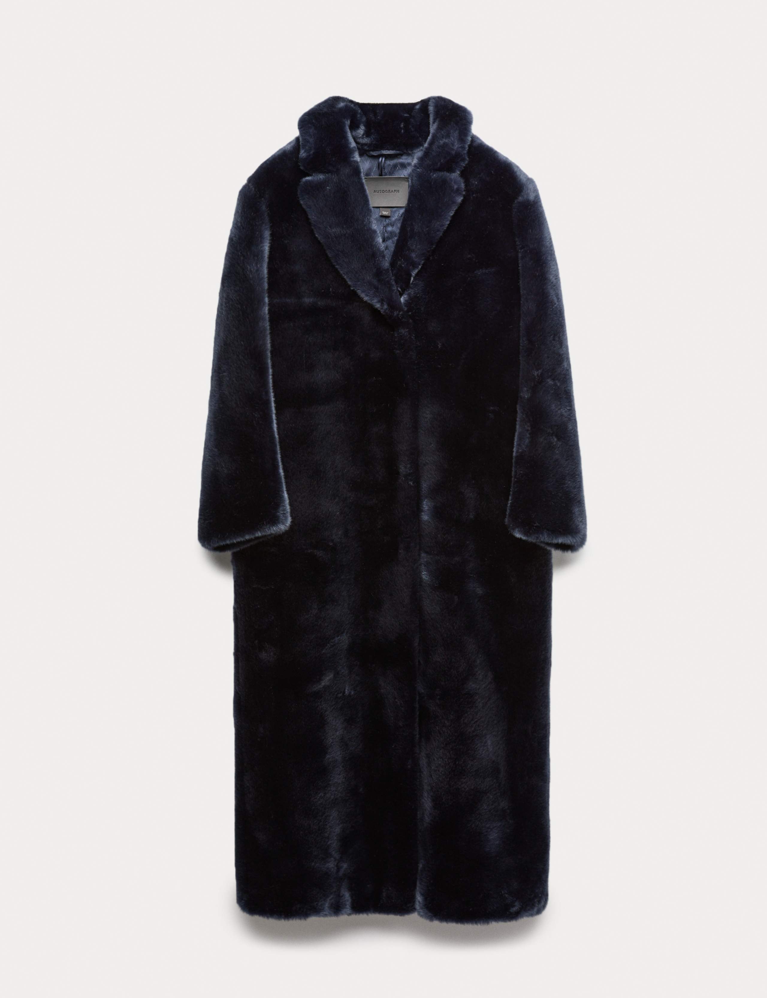 Faux Fur Collared Longline Coat