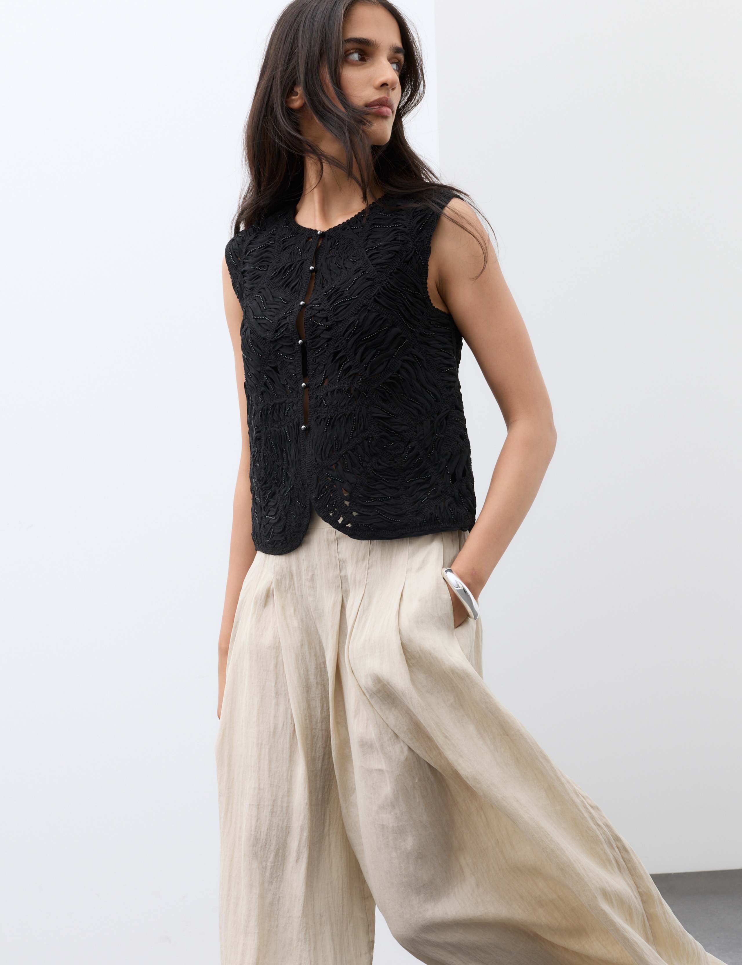 Macrame Beaded Waistcoat