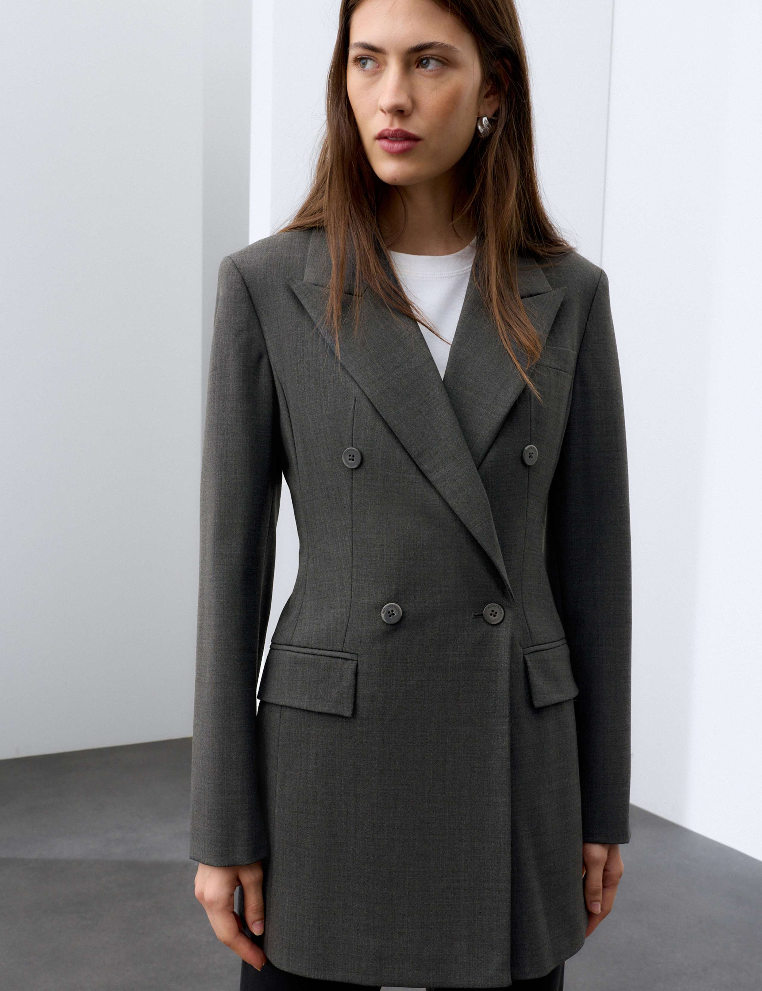 Longline Double Breasted Blazer