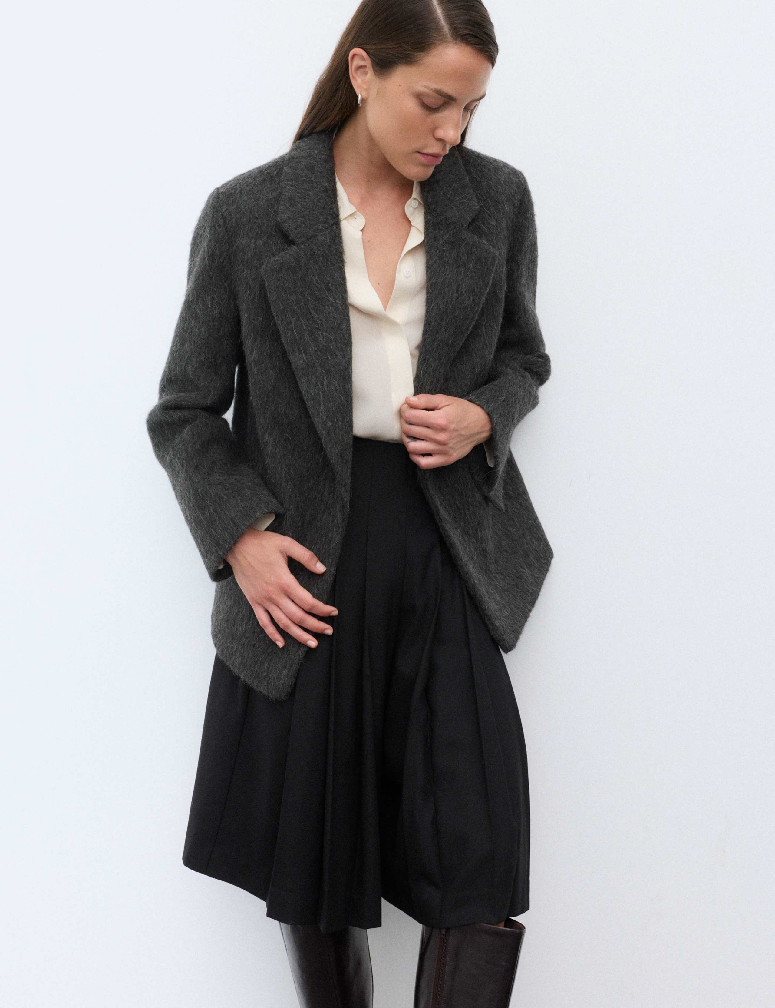 Wool Rich Brushed Tailored Jacket