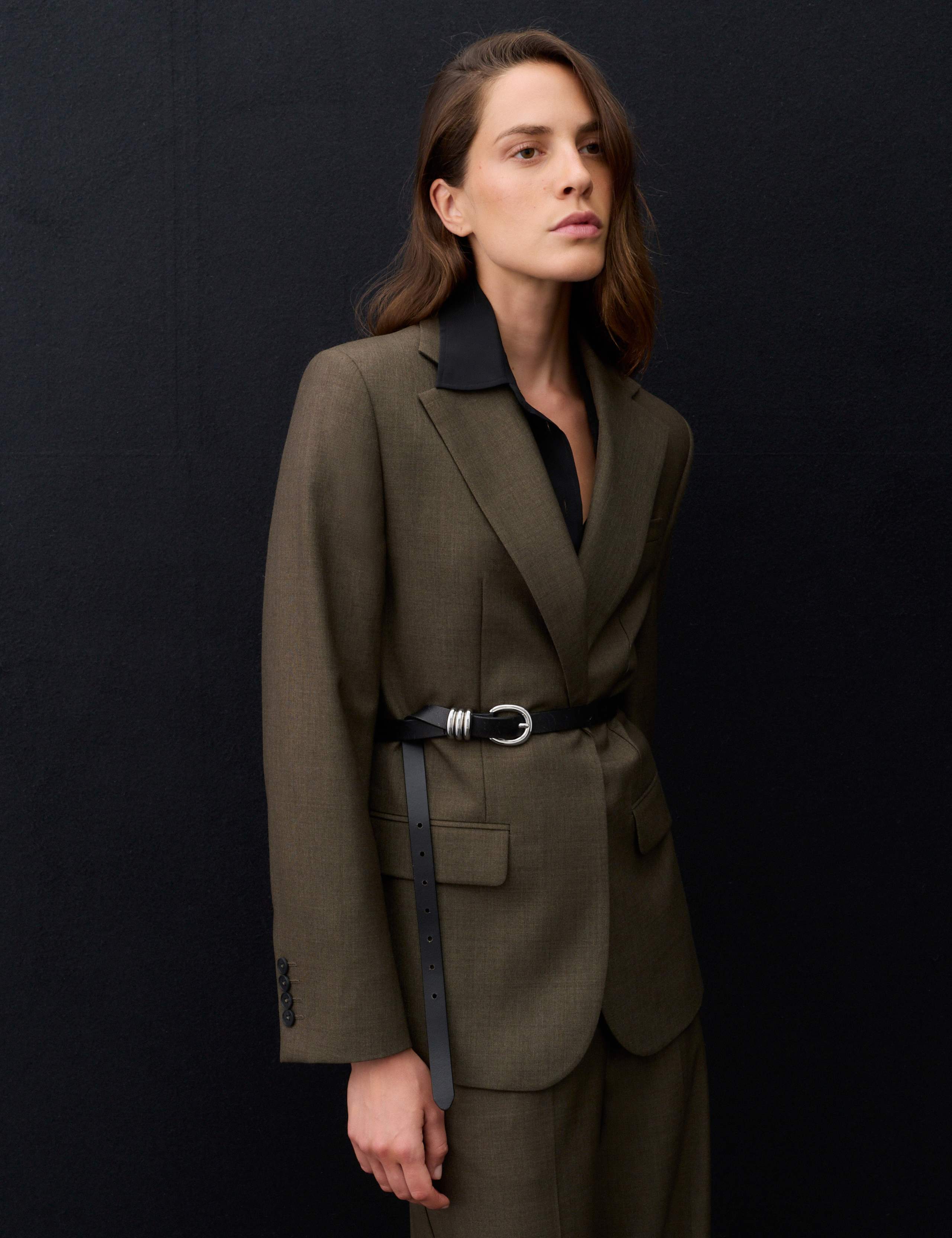 Wool Blend Tailored Blazer