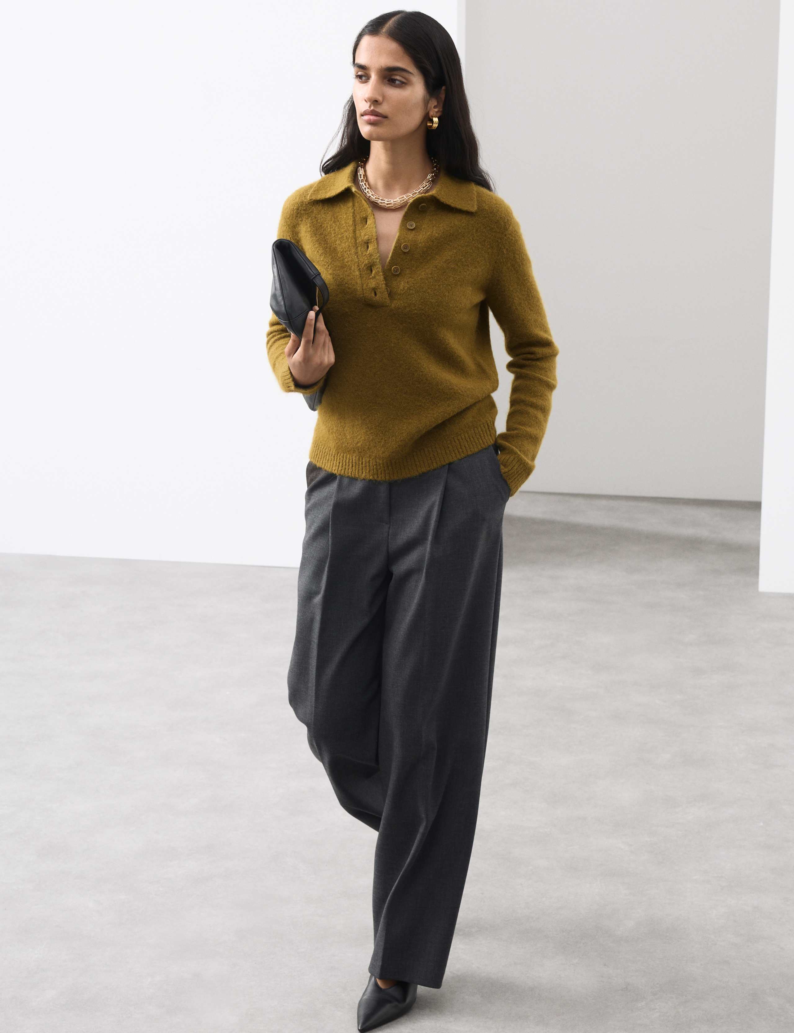 Polo Neck Jumper with Alpaca