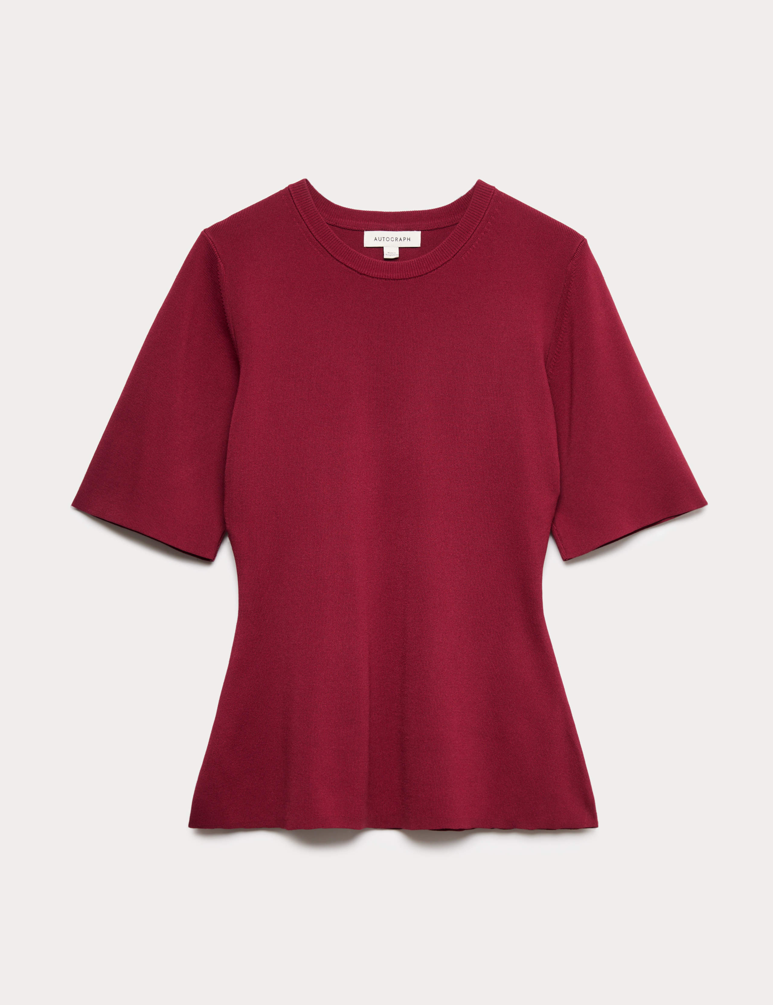 Crew Neck Peplum Knitted Top