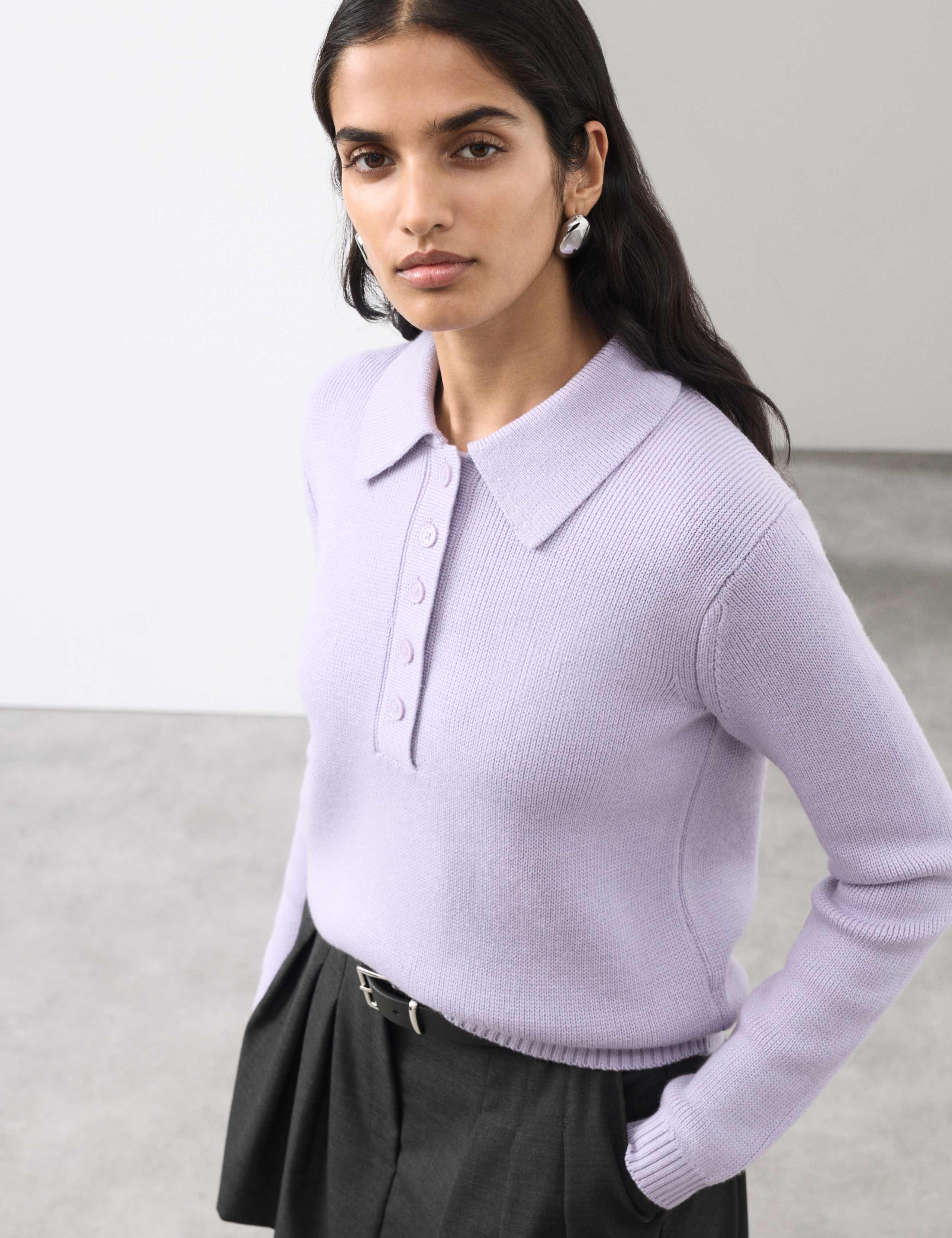 Pure Merino Wool Collared Jumper